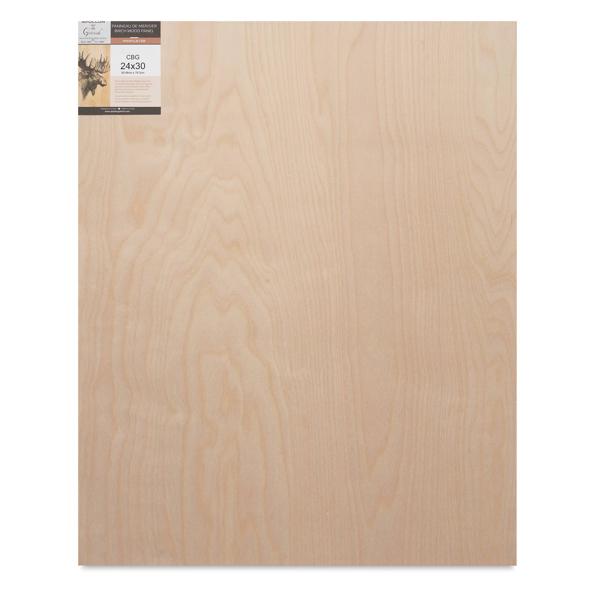 Apollon Gotrick Cradled Wood Panel - 24" x 30", 1-5/8" Profile front with label