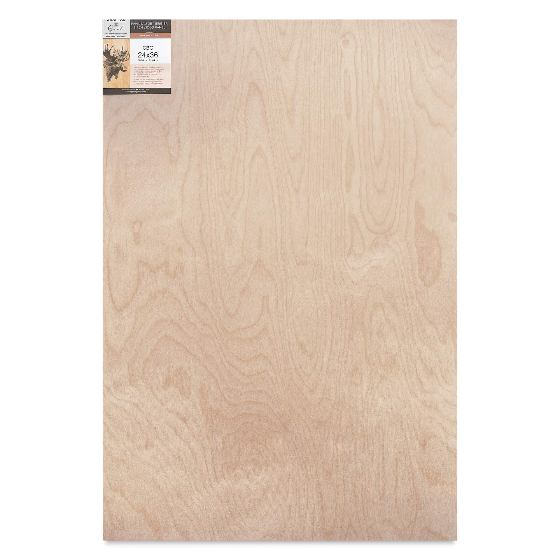 Apollon Gotrick Cradled Wood Panel - 24" x 36", 1-5/8" Profile front with label