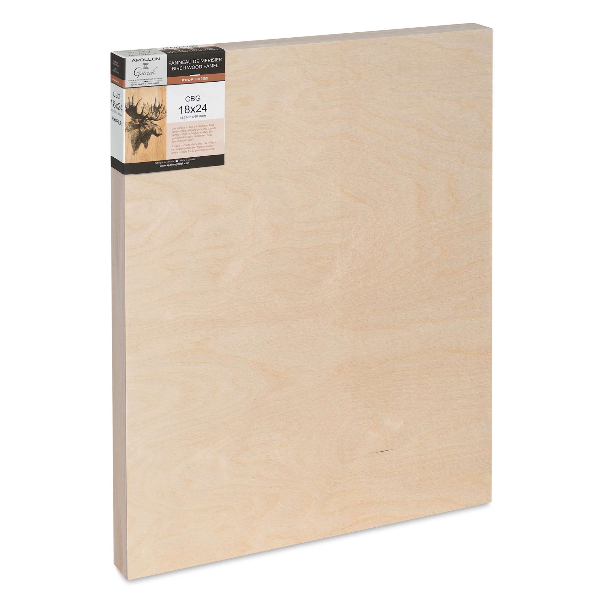 Apollon Gotrick Cradled Wood Panel - 18" x 24", 1-5/8" Profile