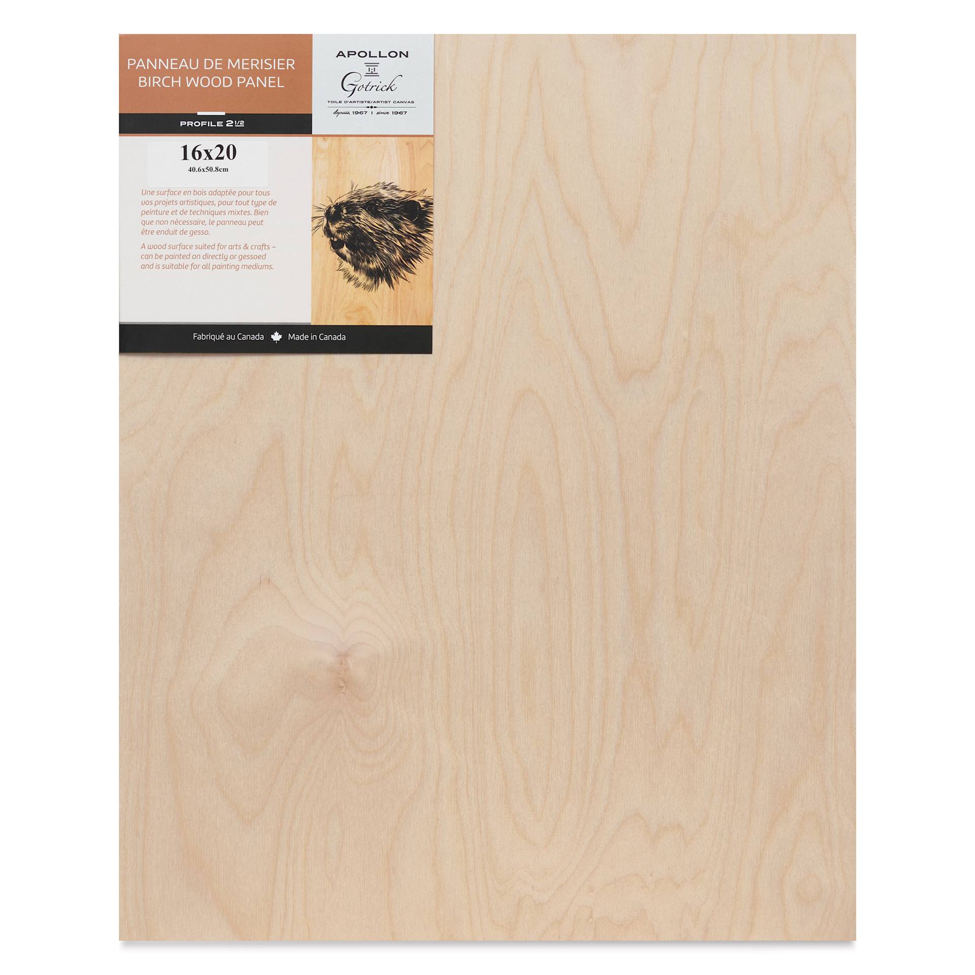 Apollon Gotrick Cradled Wood Panel - 16" x 20", 2-5/8" Profile front with label