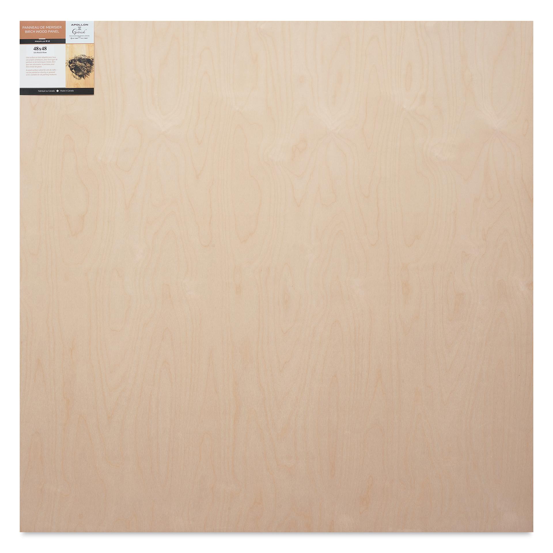 Apollon Gotrick Cradled Wood Panel - 48" x 48", 2-5/8" Profile front with label