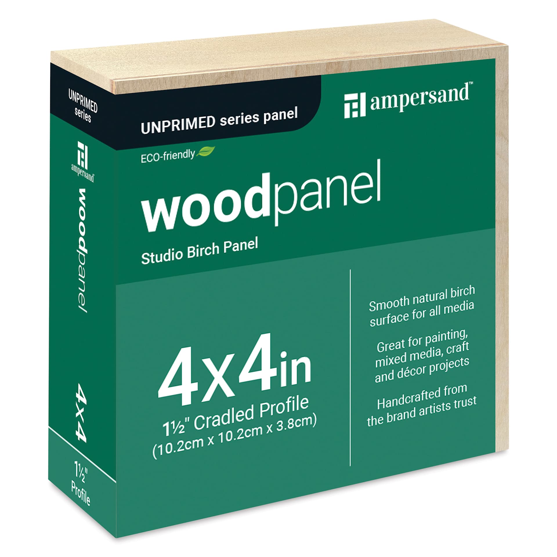Ampersand Woodpanel - 4" x 4", 1-1/2" Cradle
