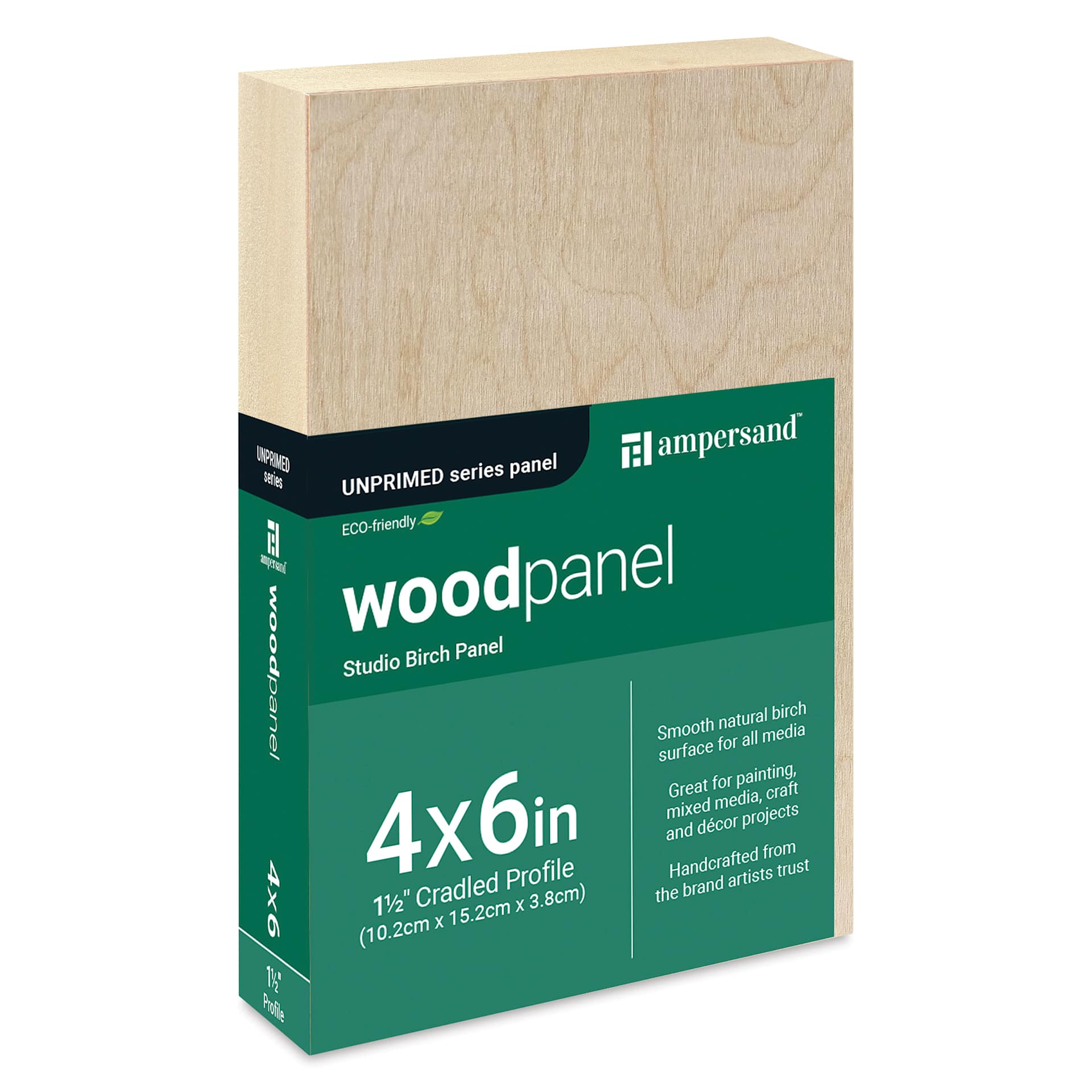 Ampersand Woodpanel - 4" x 6", 1-1/2" Cradle