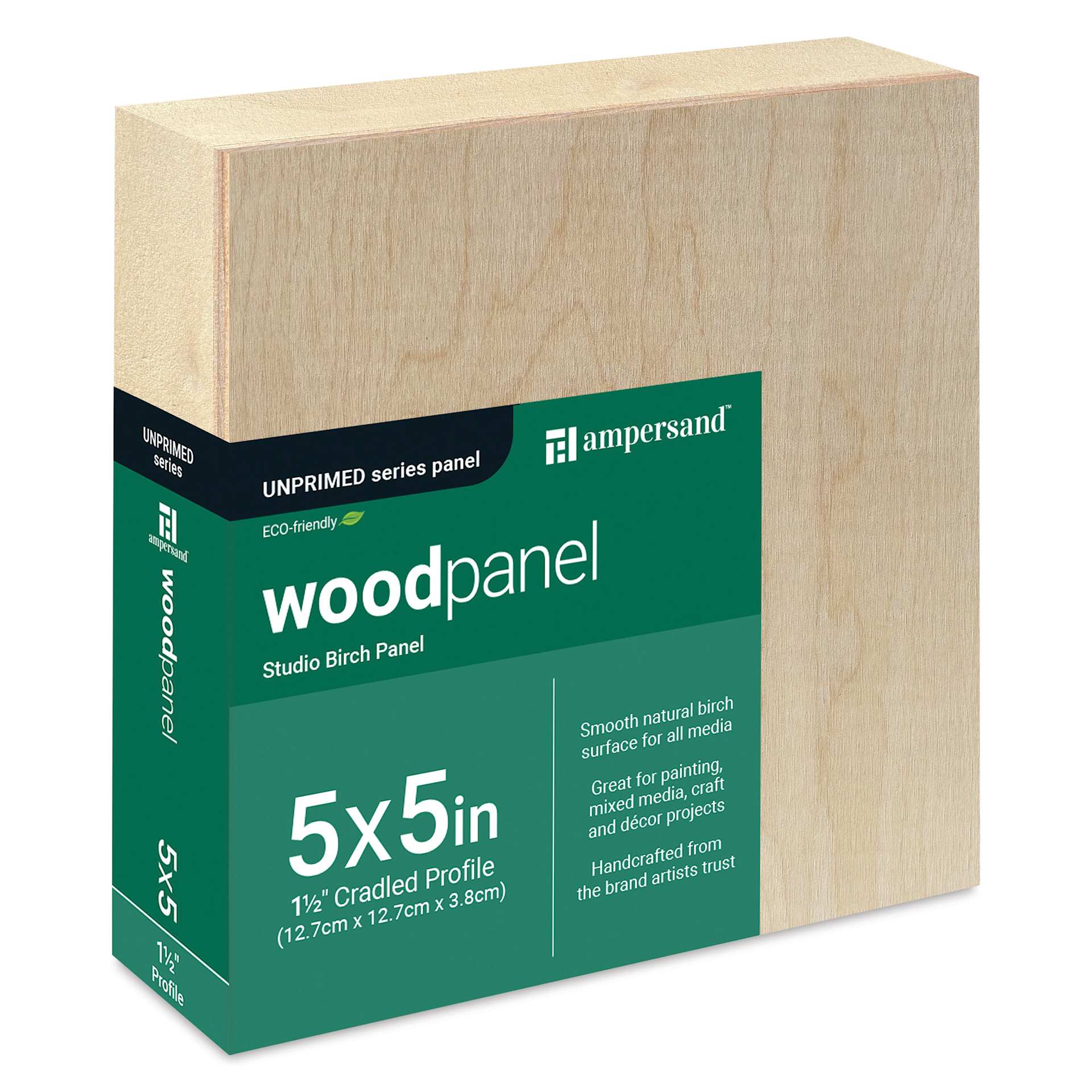 Ampersand Woodpanel - 5" x 5", 1-1/2" Cradle
