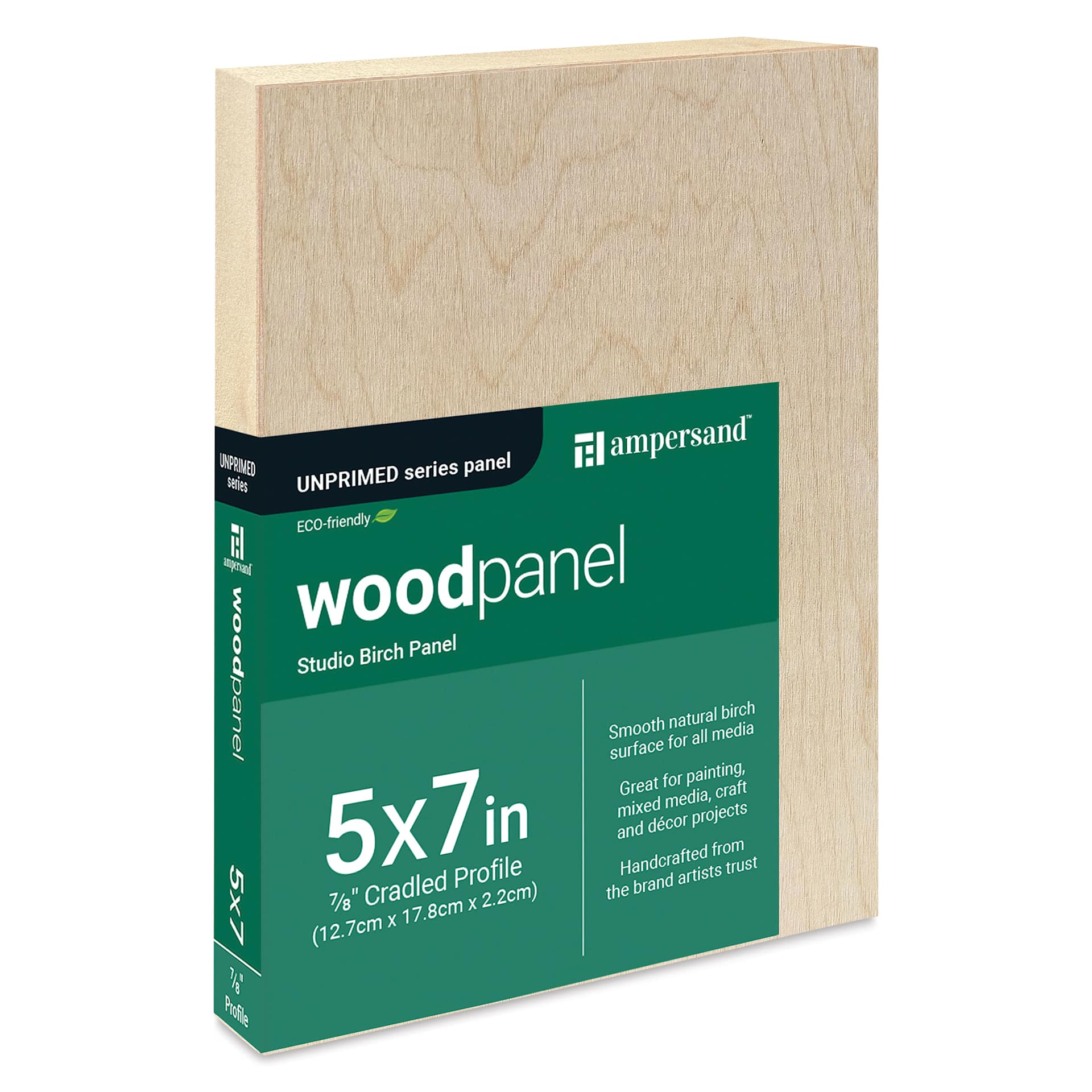 Ampersand Woodpanel - 5" x 7", 7/8 Cradle