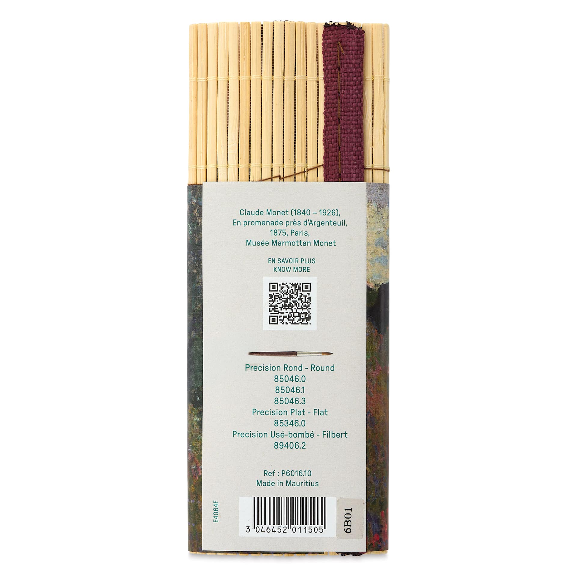 Raphaël x Monet Mini Watercolor Brush Set, back of packaging