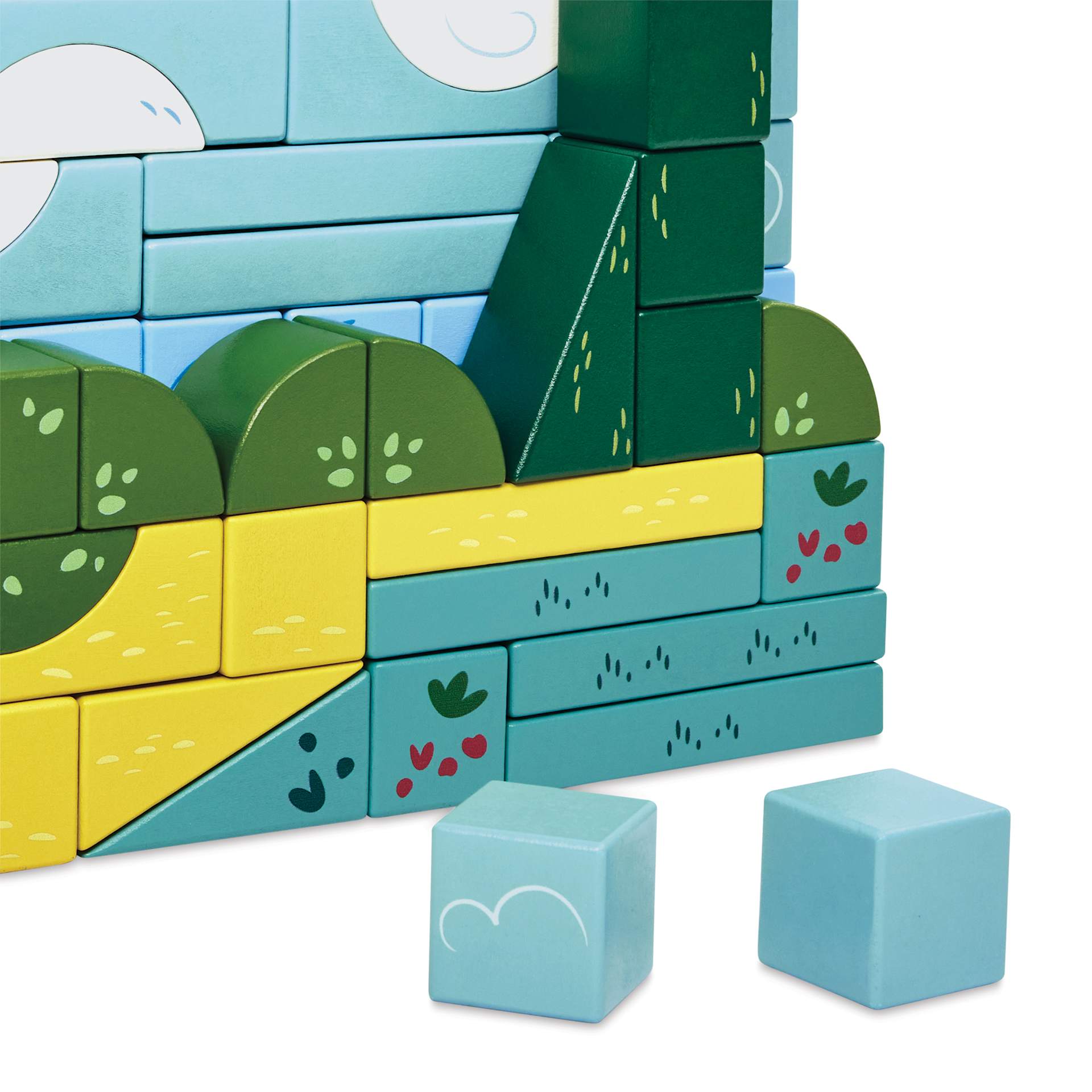 Hape x The Met Van Gogh Building Block Set, close-up of blocks