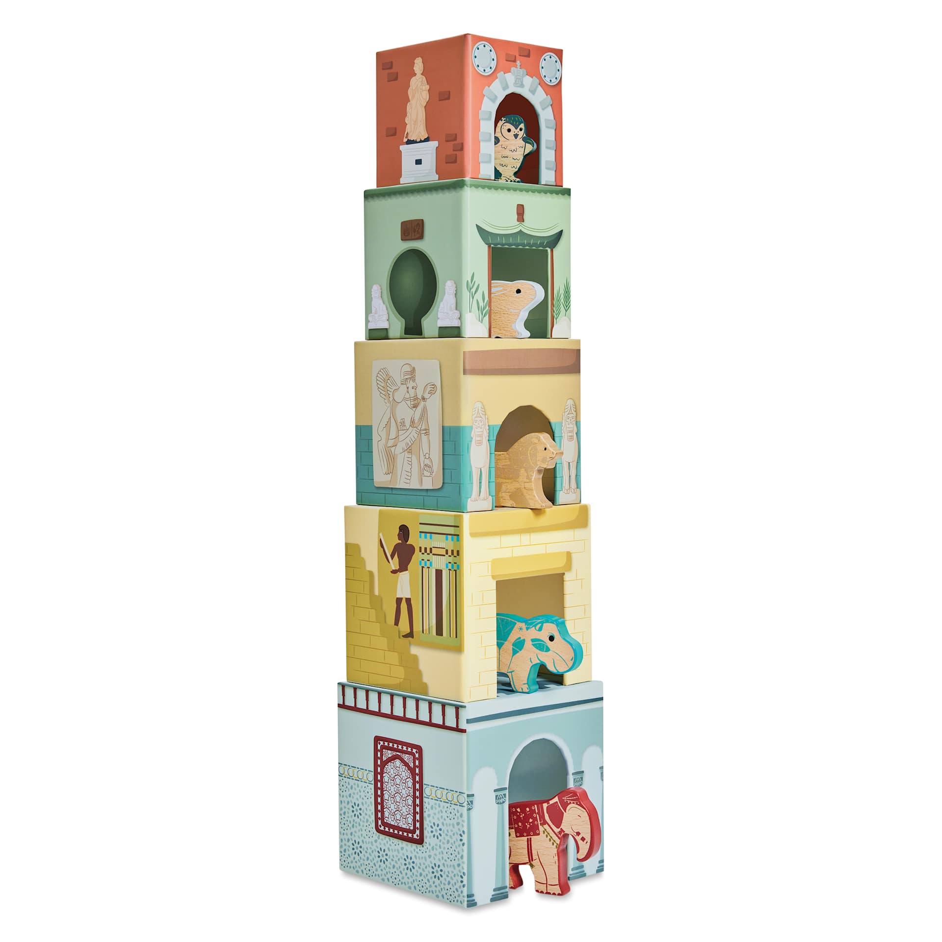 Hape x The Met Museum Nesting & Stacking Block Set, stacked