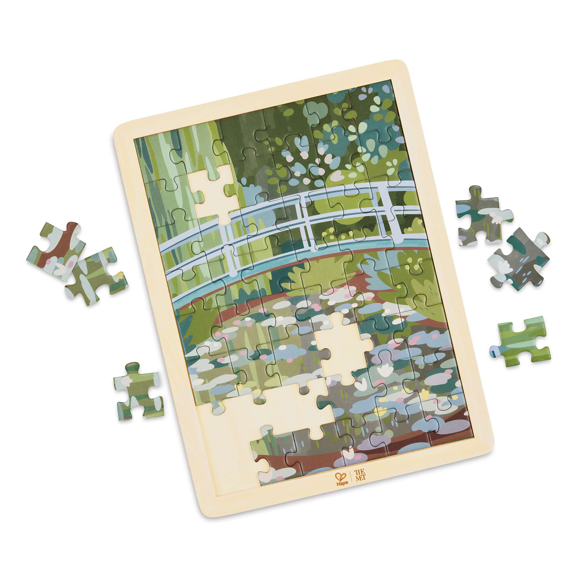 Hape x The Met Monet Water-Lily Garden Wooden Frame Puzzle