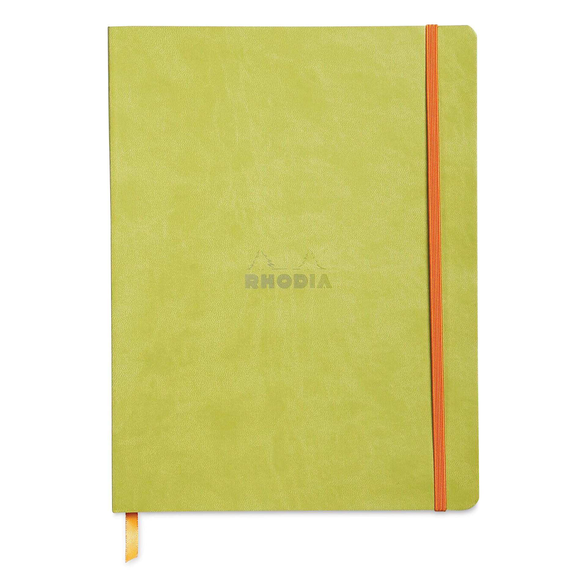 Rhodia Rhodiarama Softcover Notebook - 7-1/2" x 9-7/8", Anise, Dot Grid