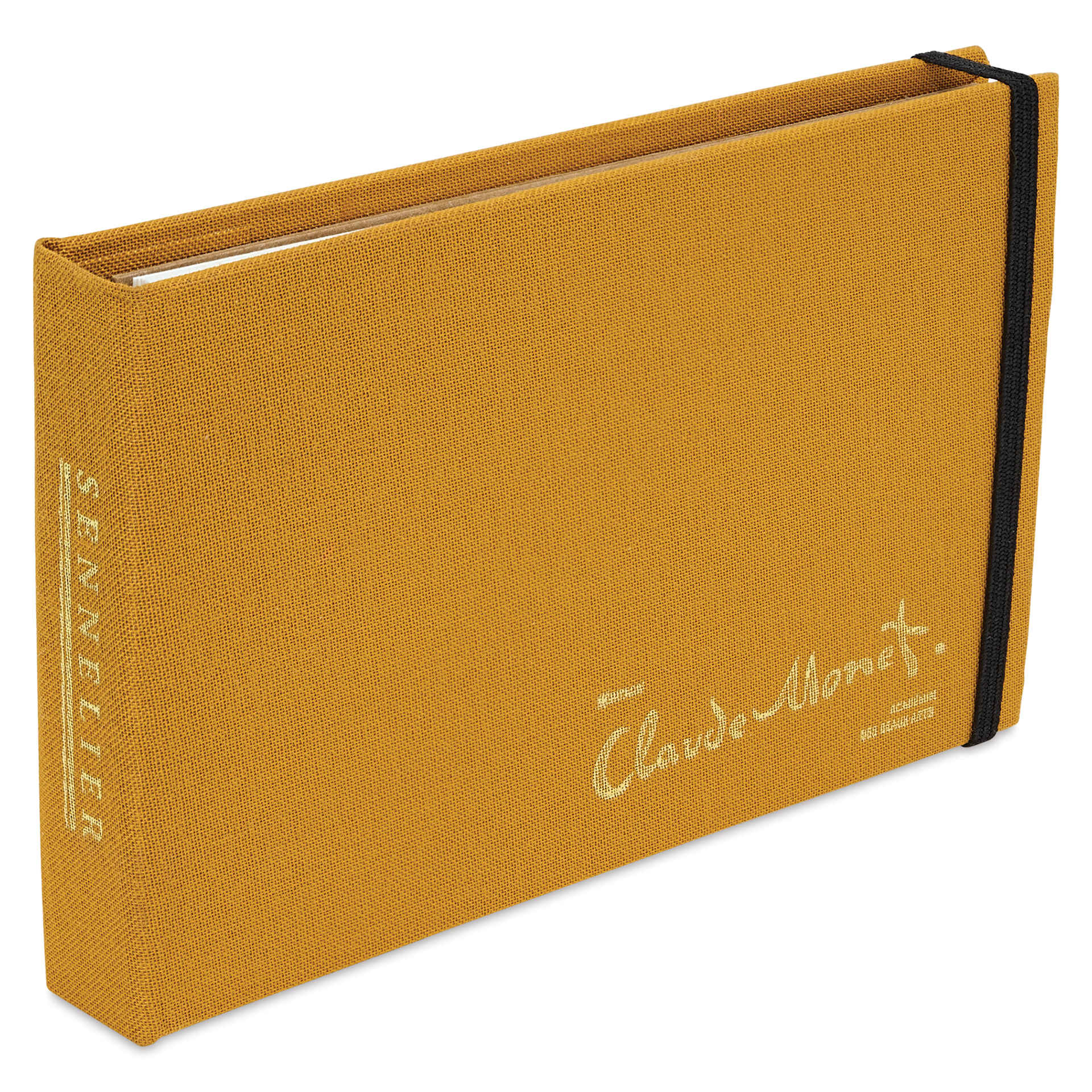 Sennelier Claude Monet Watercolor Notebook - 3.5" x 5.5", Yellow, angled view