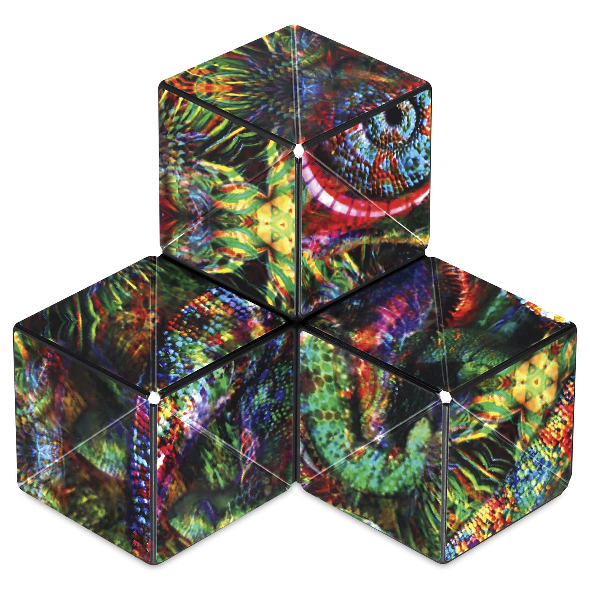 Shashibo Puzzle Toy - Chameleon, folded into cubes