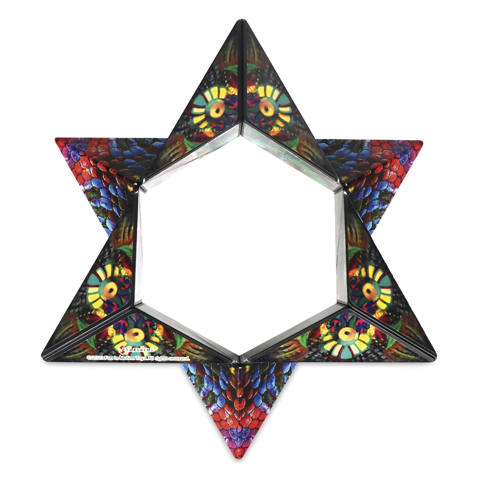 Shashibo Puzzle Toy - Chameleon, folded into 6-pointed star