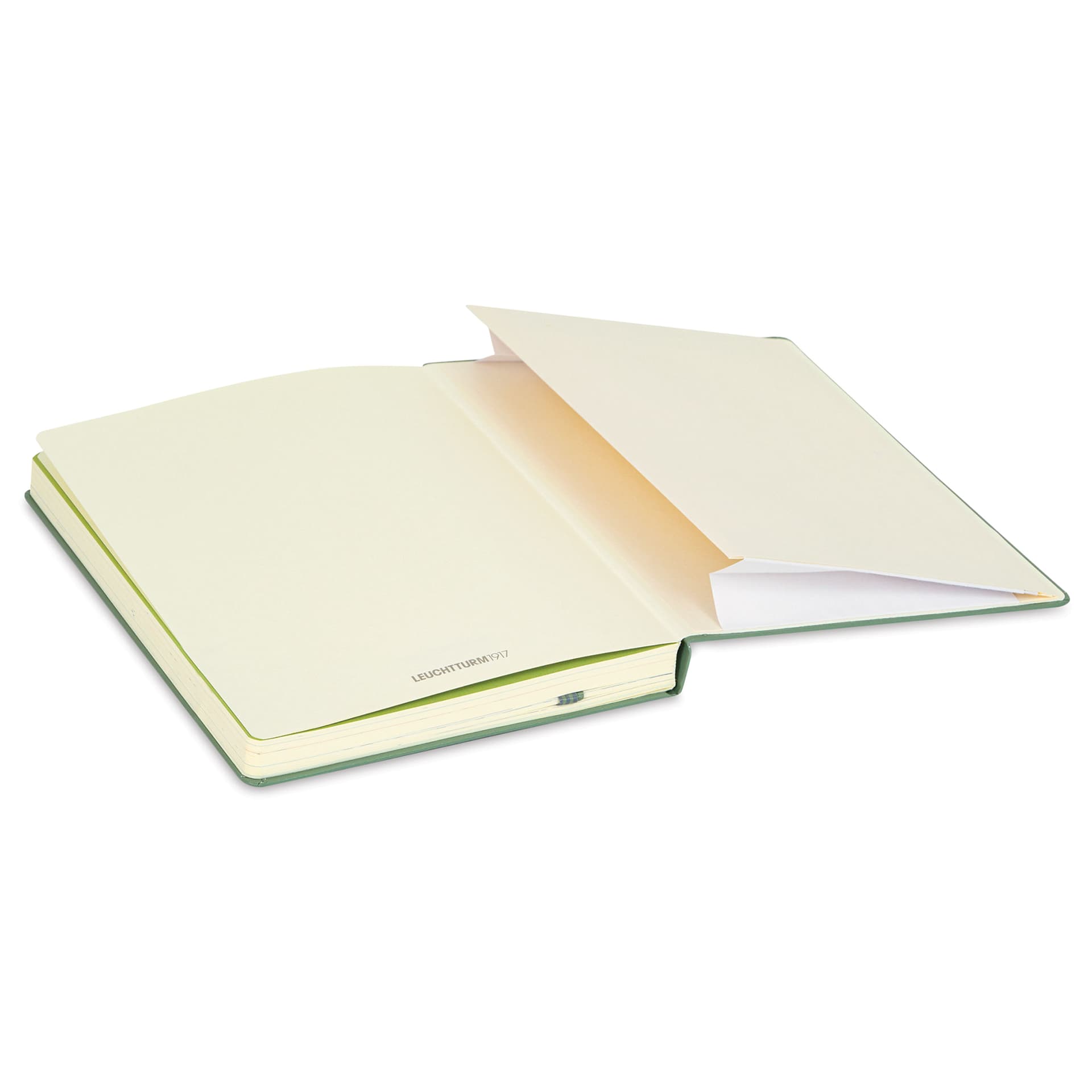 Leuchtturm1917 Hardcover Sketchnote Journal - Olive, 5-3/4" x 8-1/4", open
