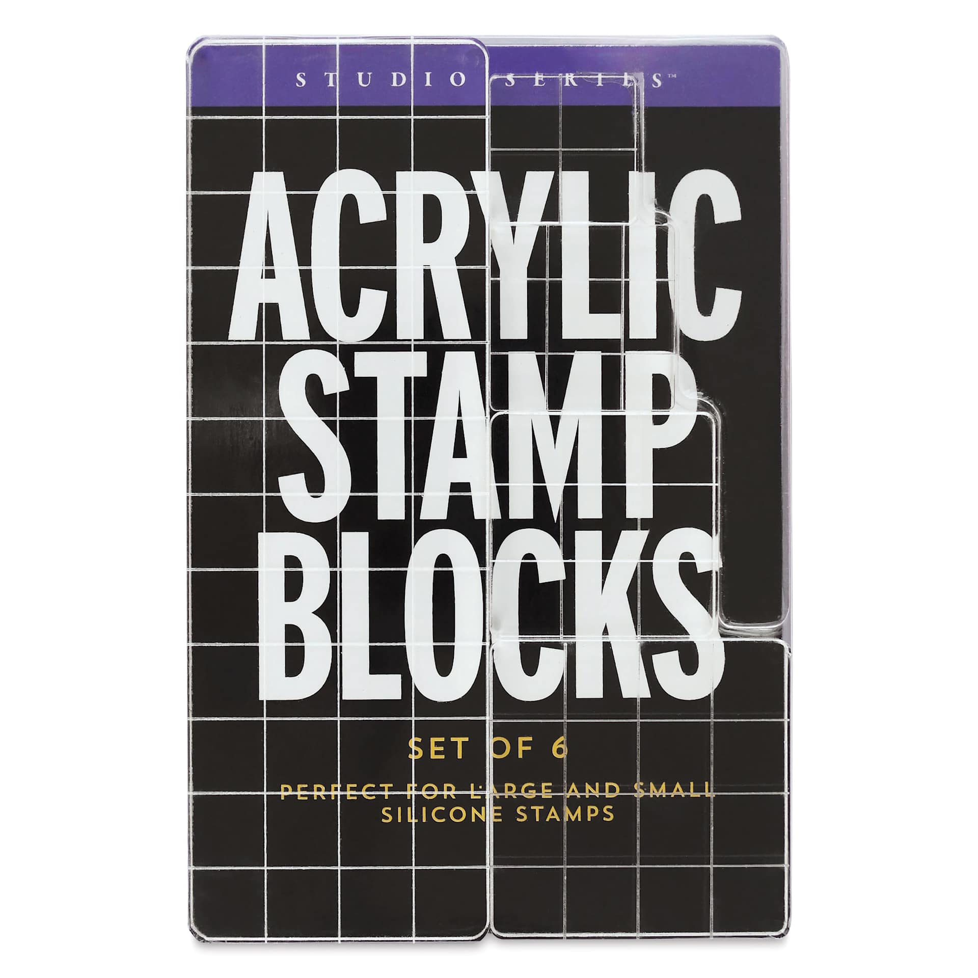 Peter Pauper Press Studio Series Acrylic Stamp Block Set - Set of 6, front of packaging