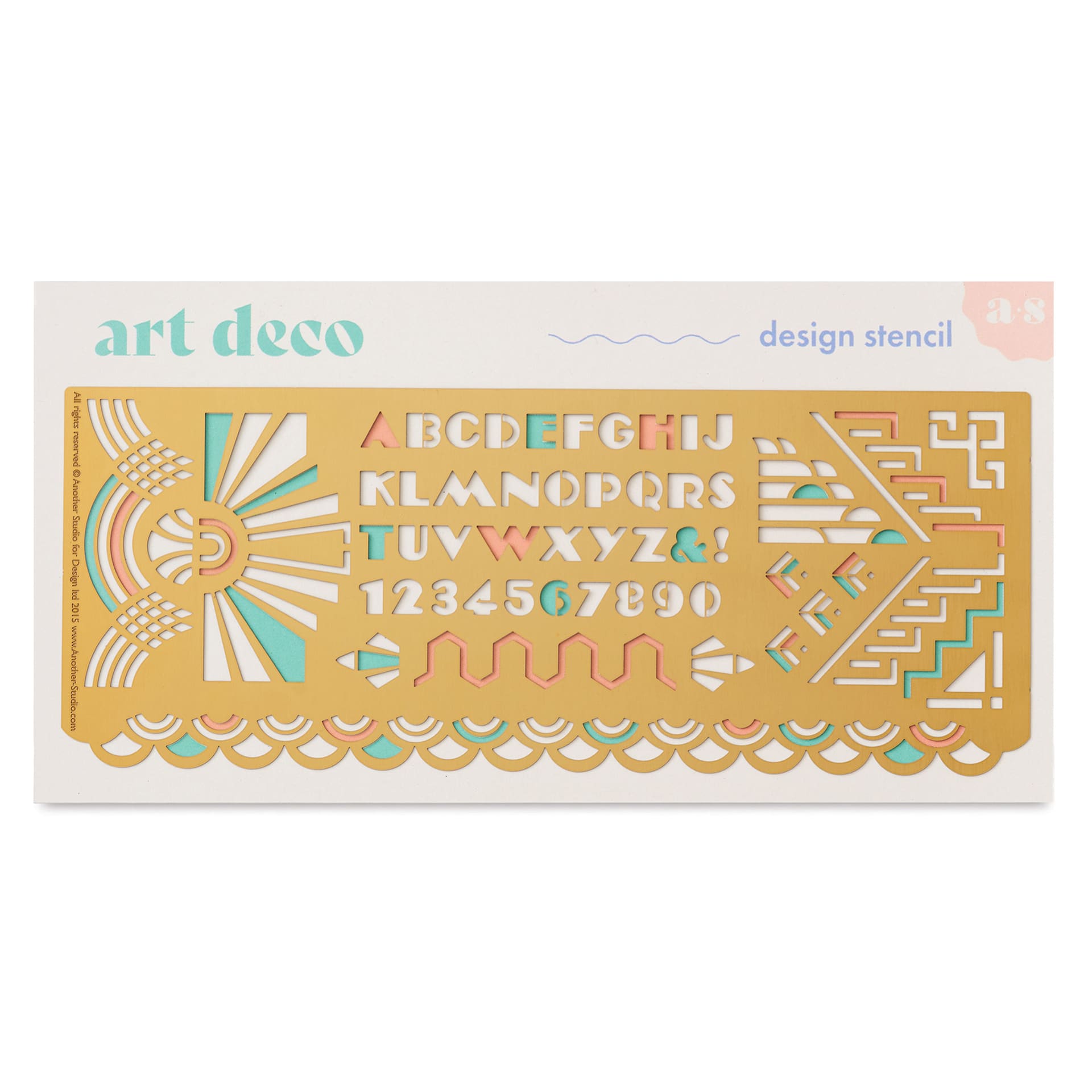 Another Studio Brass Stencil - Art Deco, front of packaging