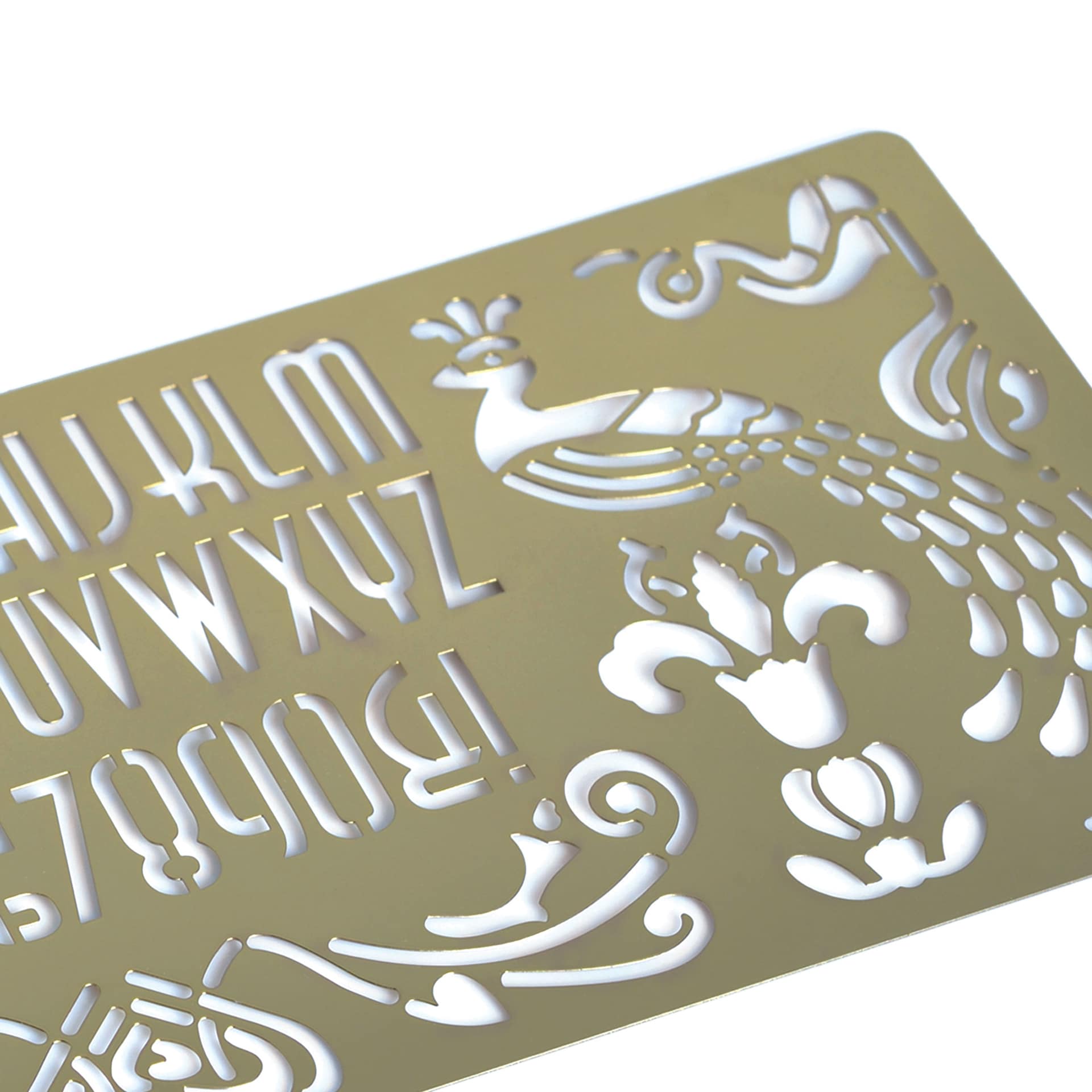 Another Studio Brass Stencil - Nouveau, close-up