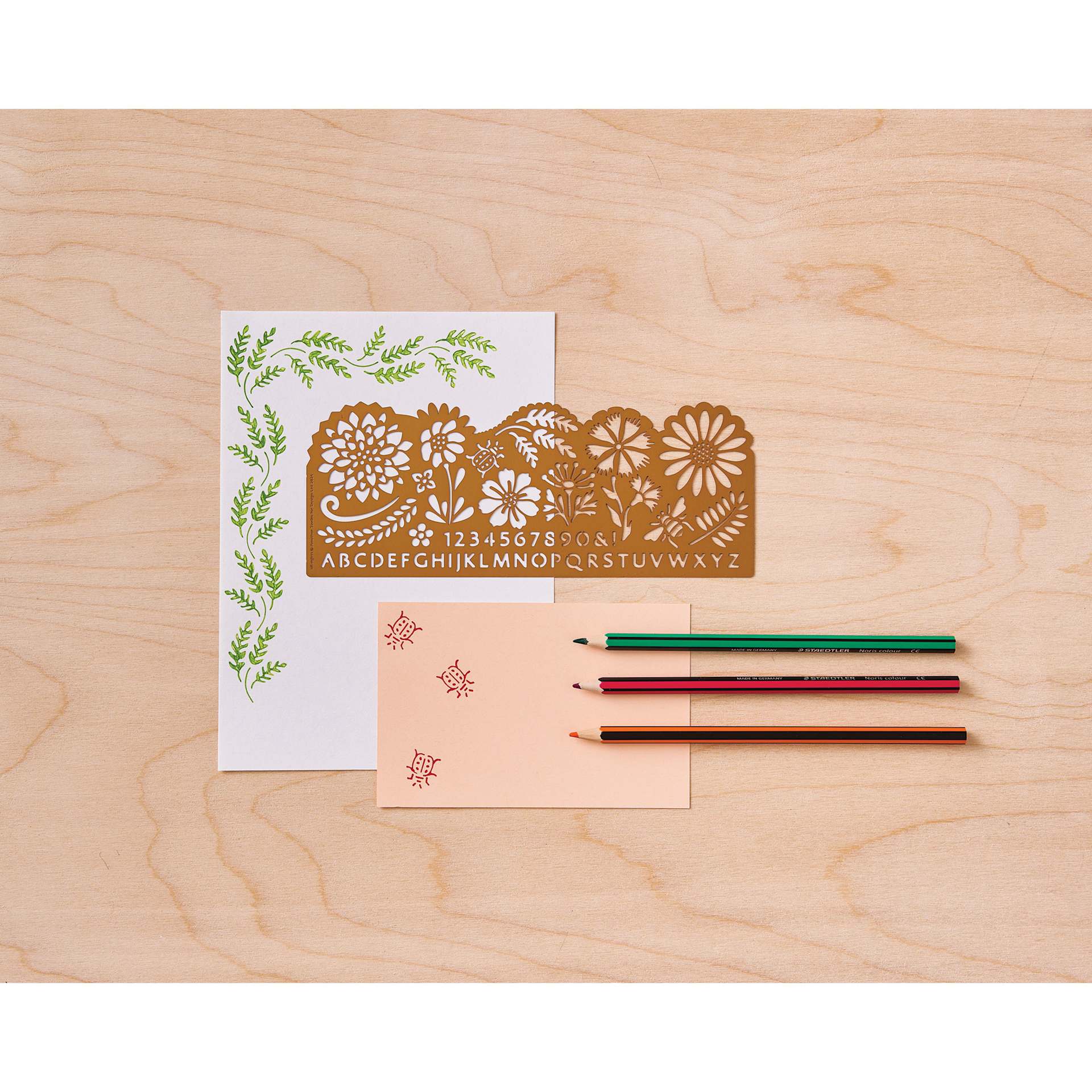 Another Studio Brass Stencil - Botanical, with stencil supplies (not included)