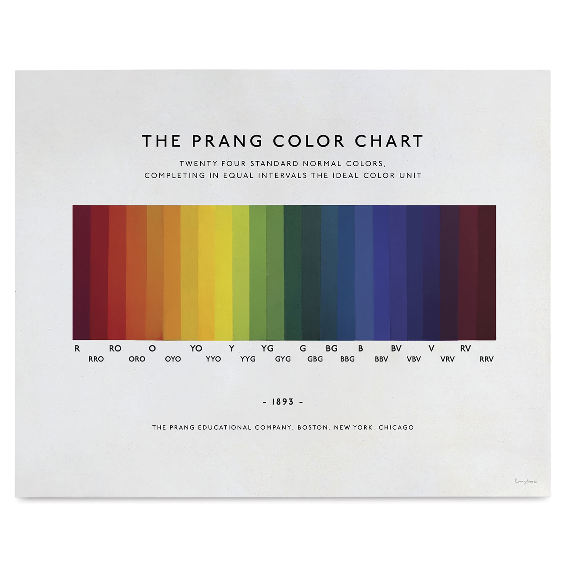 Roomytown Study of Color Fine Art Giclee Print - Prang Color Chart, 11" x 14"