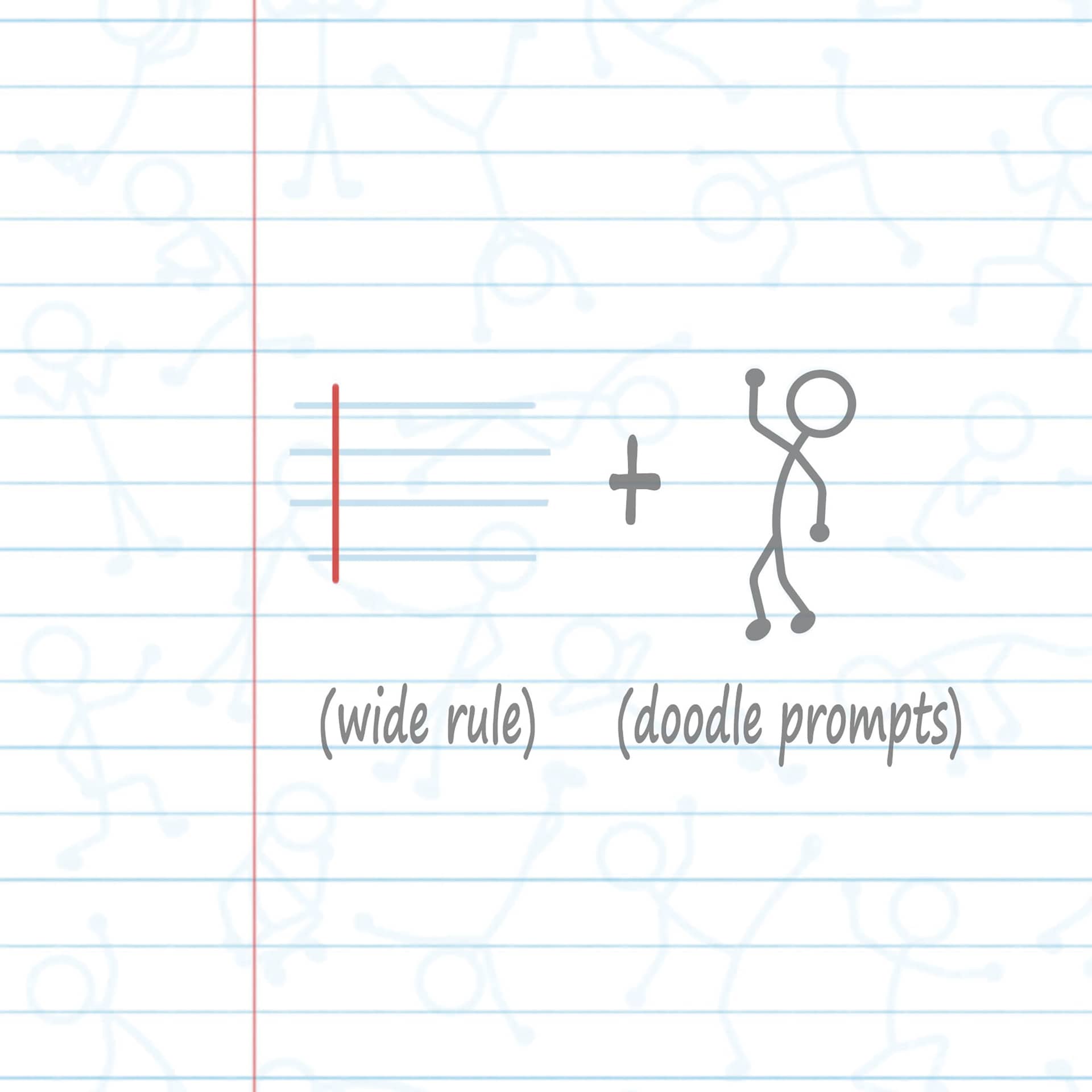 Roaring Spring Doodlewrite Spiral Notebook - 8" x 10-1/2", Wide Ruled, 60 Sheets