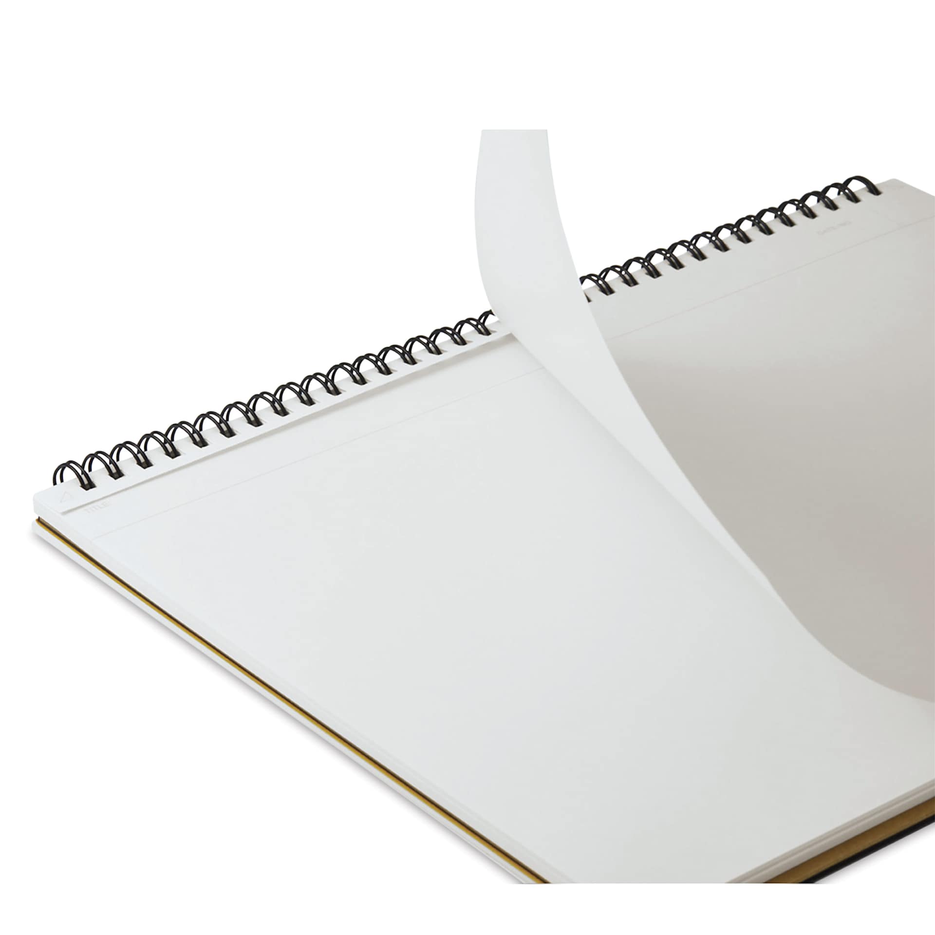 Maruman Mnemosyne Notebook - Black, A4, Blank, sheet being torn from notebook