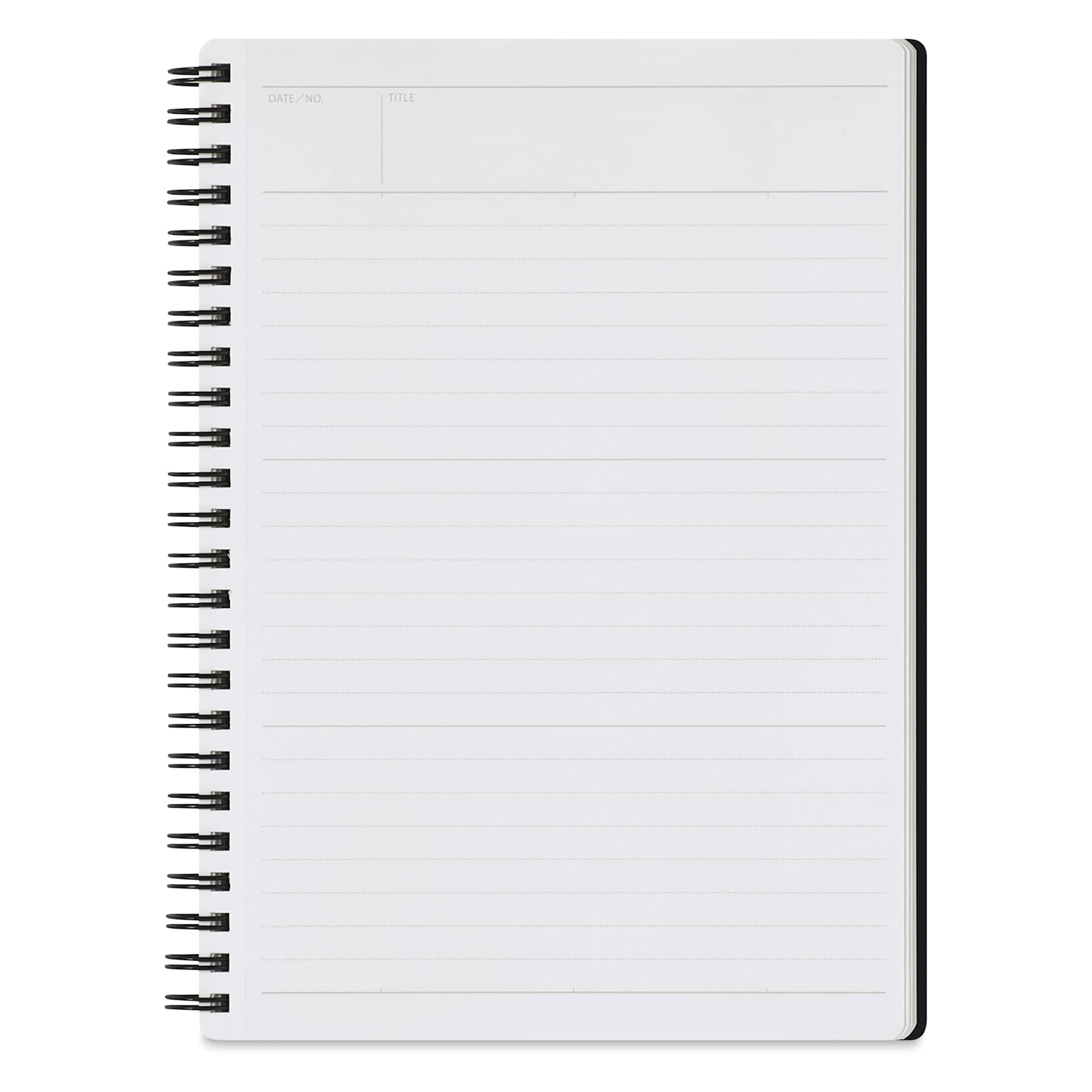 Maruman Mnemosyne Notebook - Black, A5, Lined, open