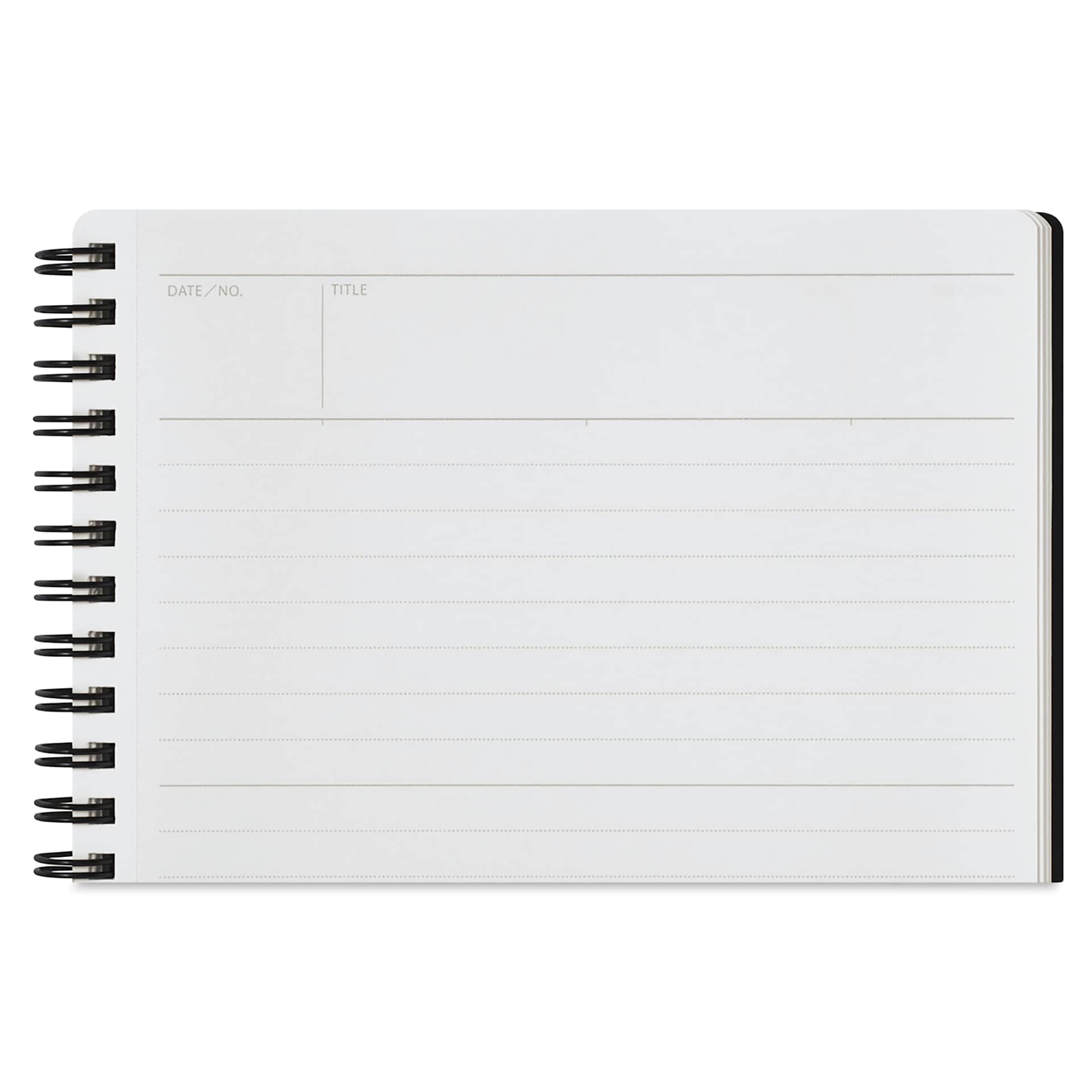 Maruman Mnemosyne Notebook - Black, A5, Lined, close-up of sheet