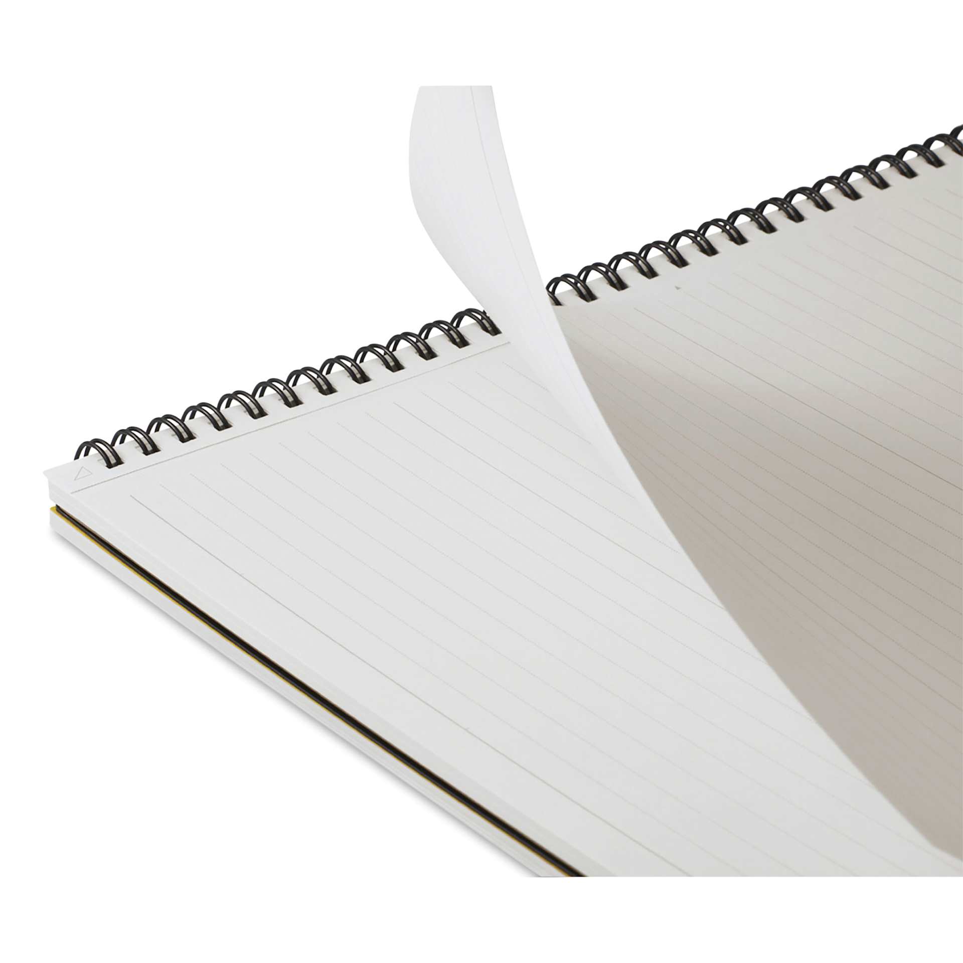 Maruman Mnemosyne Notebook - Black, A4, Lined, sheet being torn from notebook