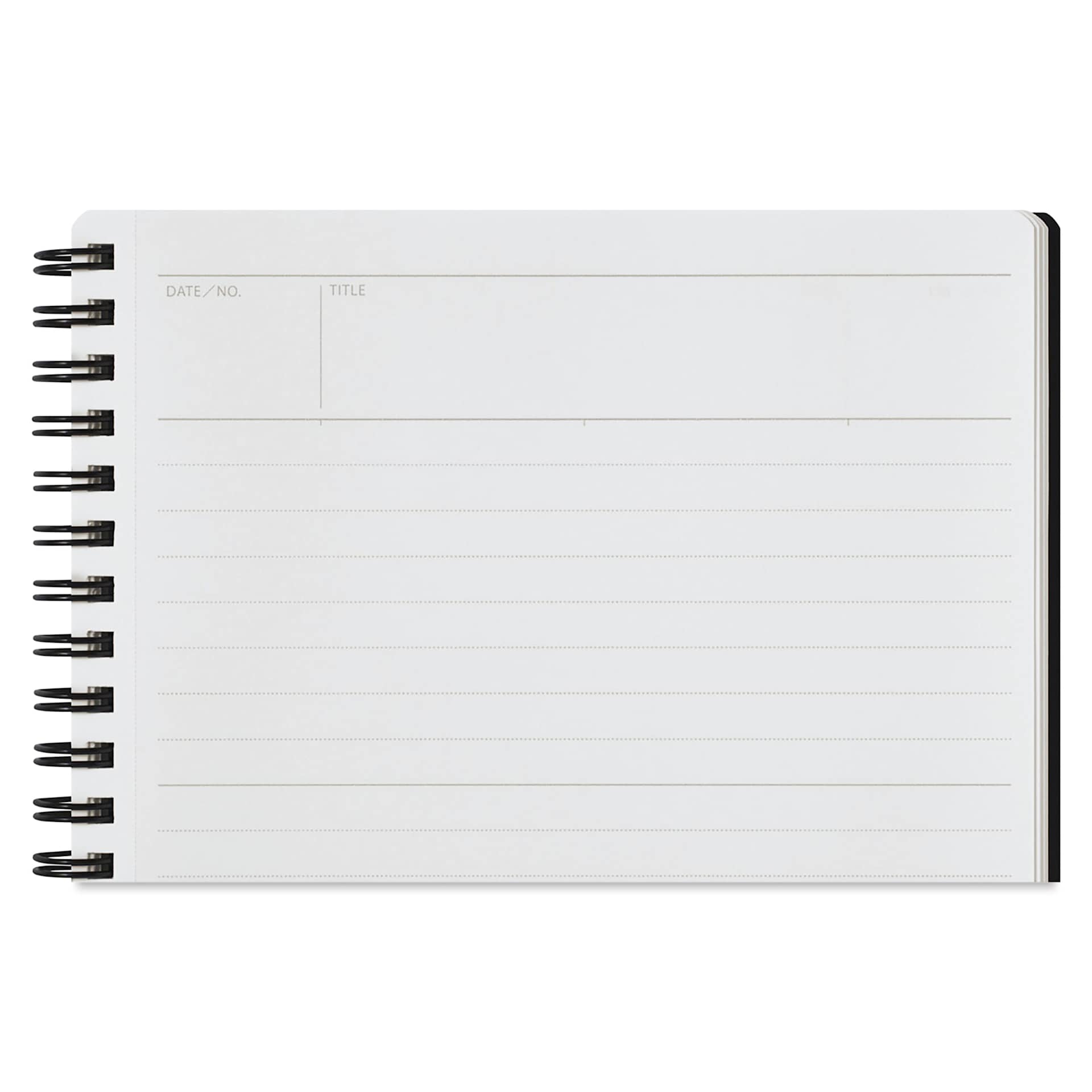 Maruman Mnemosyne Notebook - Black, A4, Lined, close-up of sheet