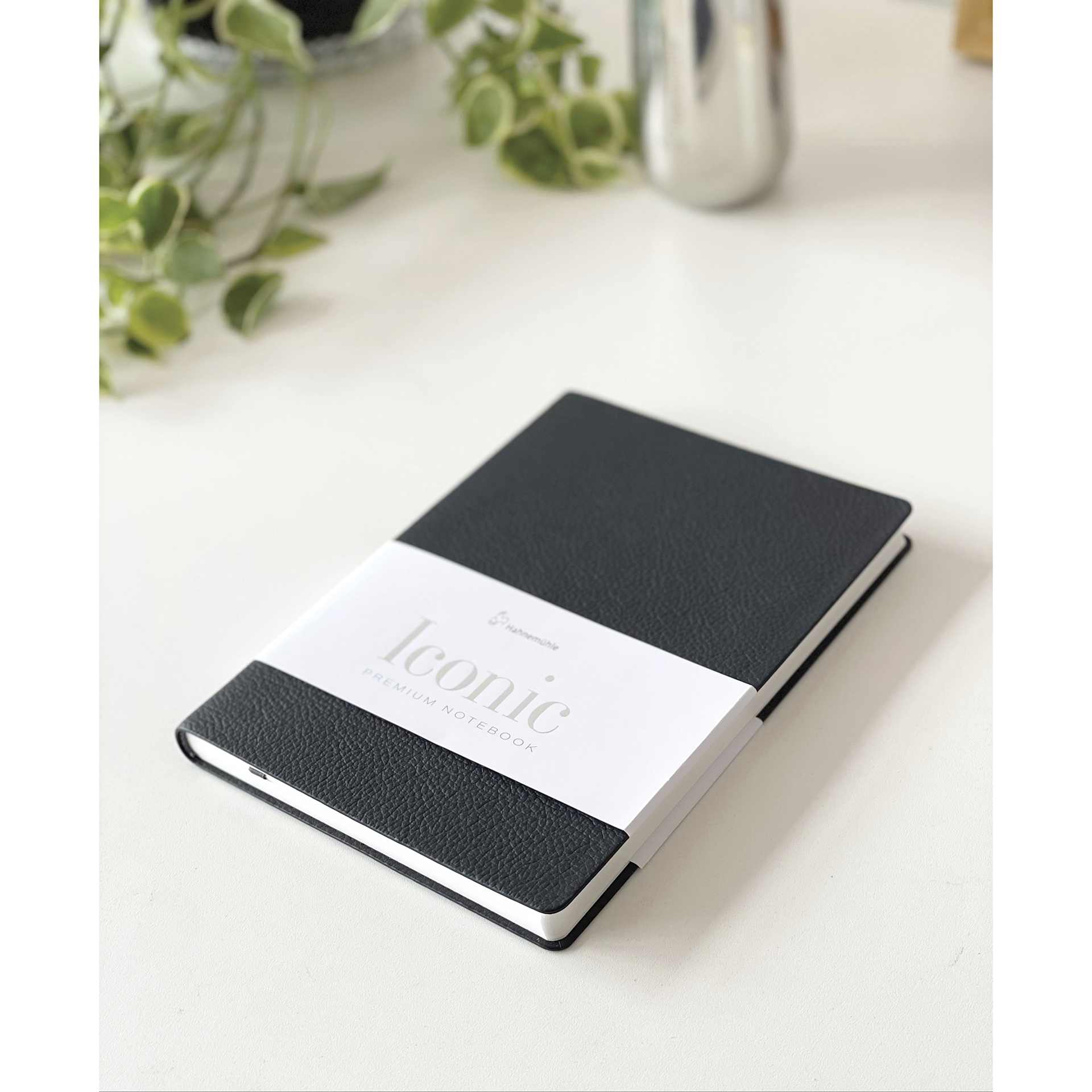 Hahnemuhle Iconic Premium Notebook - Dot Grid, A5, Black, 192 Pages, closed