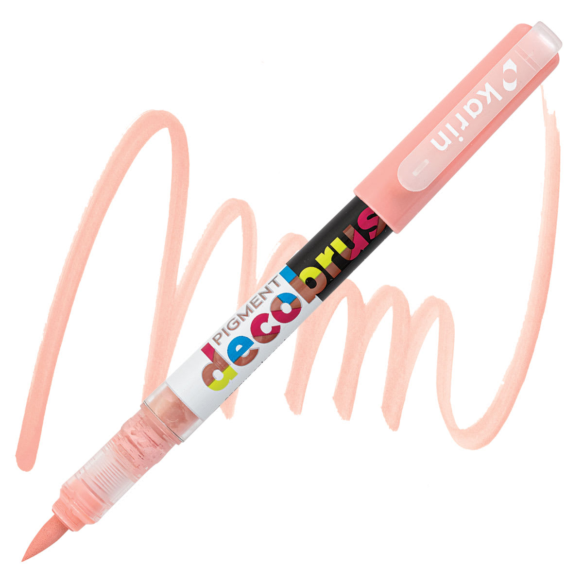 Karin Pigment Decobrush Marker - Soft Peach 1 marker and swatch