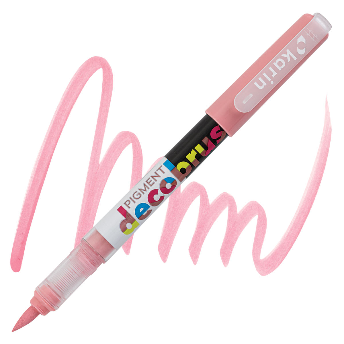 Karin Pigment Decobrush Marker - Pastel Red marker and swatch
