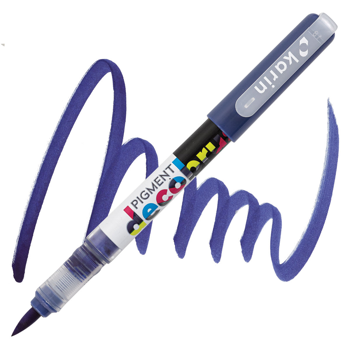 Karin Pigment Decobrush Marker - Indigo Blue marker and swatch