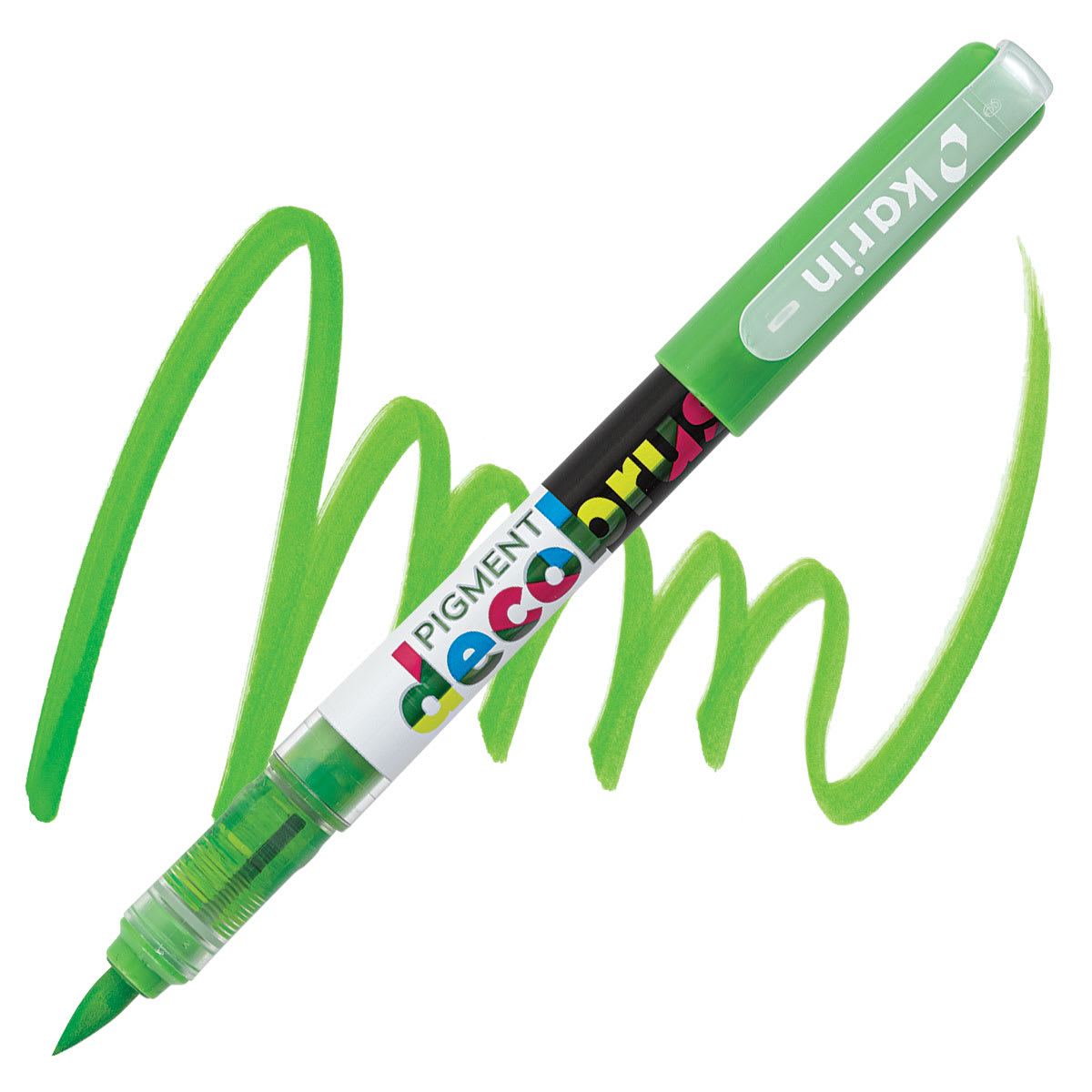 Karin Pigment Decobrush Marker - Leaf Green marker and swatch
