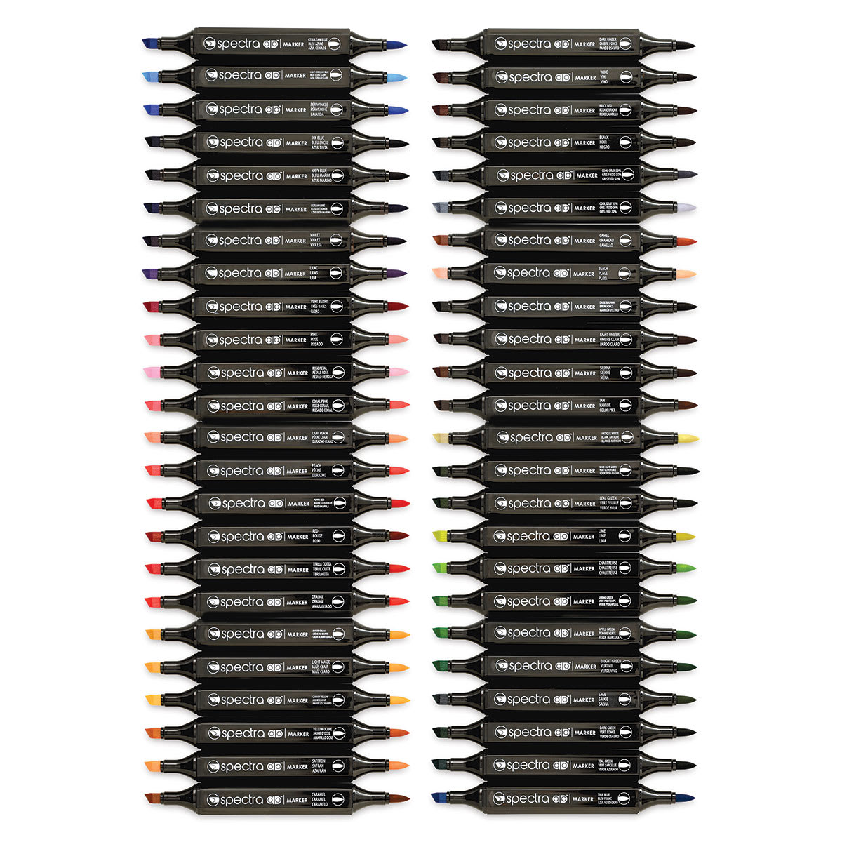 Chartpak Spectra Ad Markers - Set of 48 (markers with caps off)