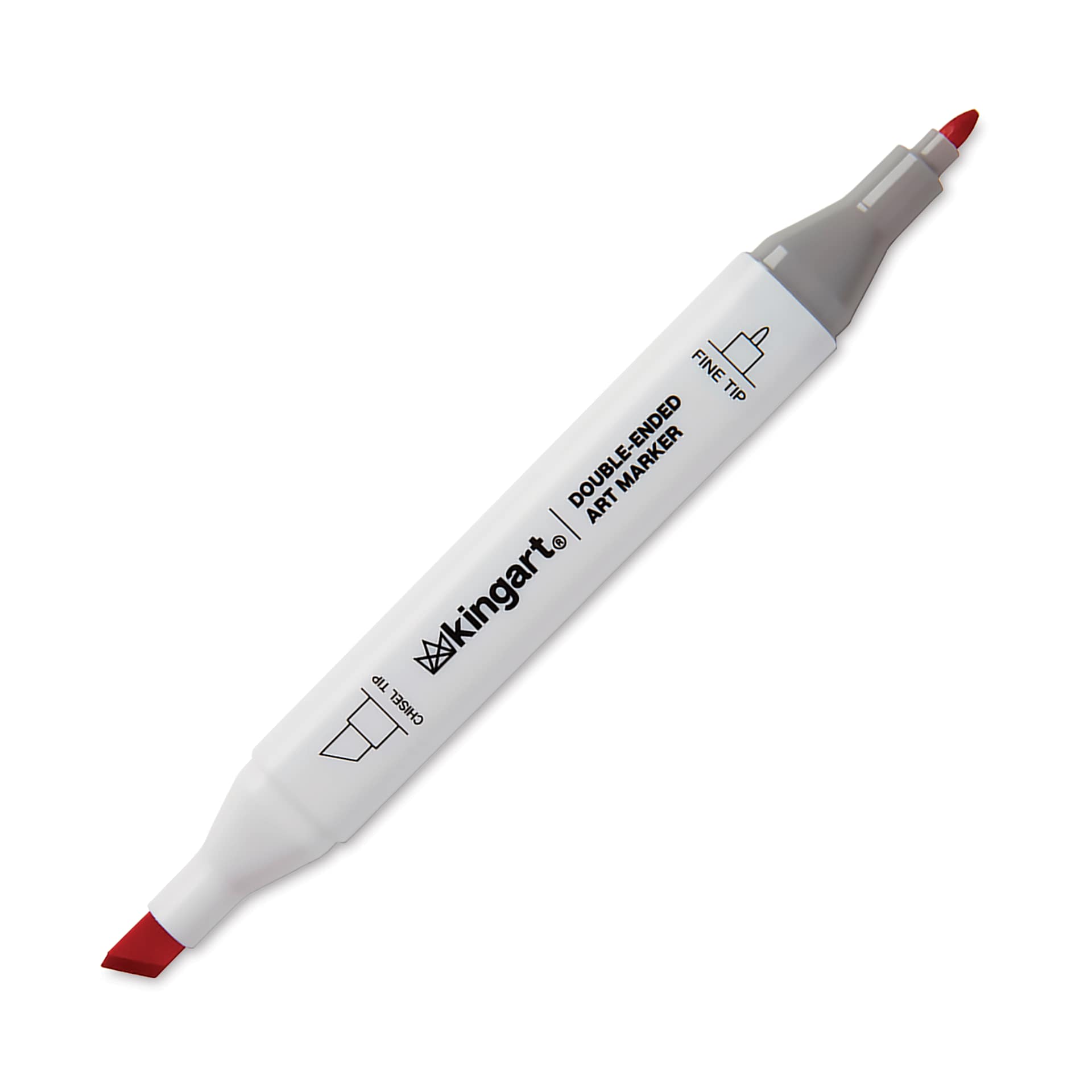 Kingart Pro Double-Ended Art Alcohol Markers - Floral Palette, Set of 12, marker with caps off