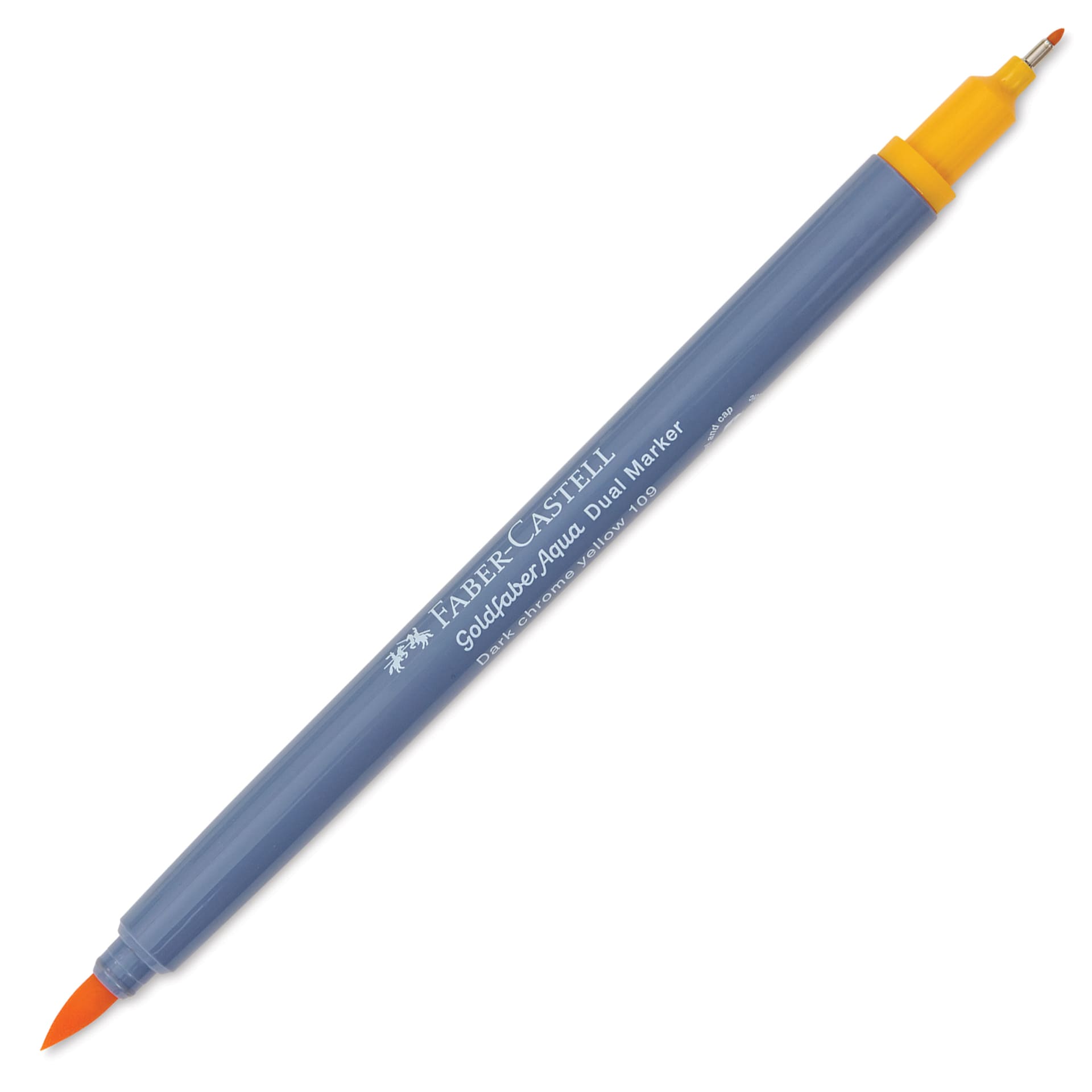 Faber-Castell Goldfaber Aqua Dual Marker - 109 Dark Chrome Yellow (marker with caps removed)
