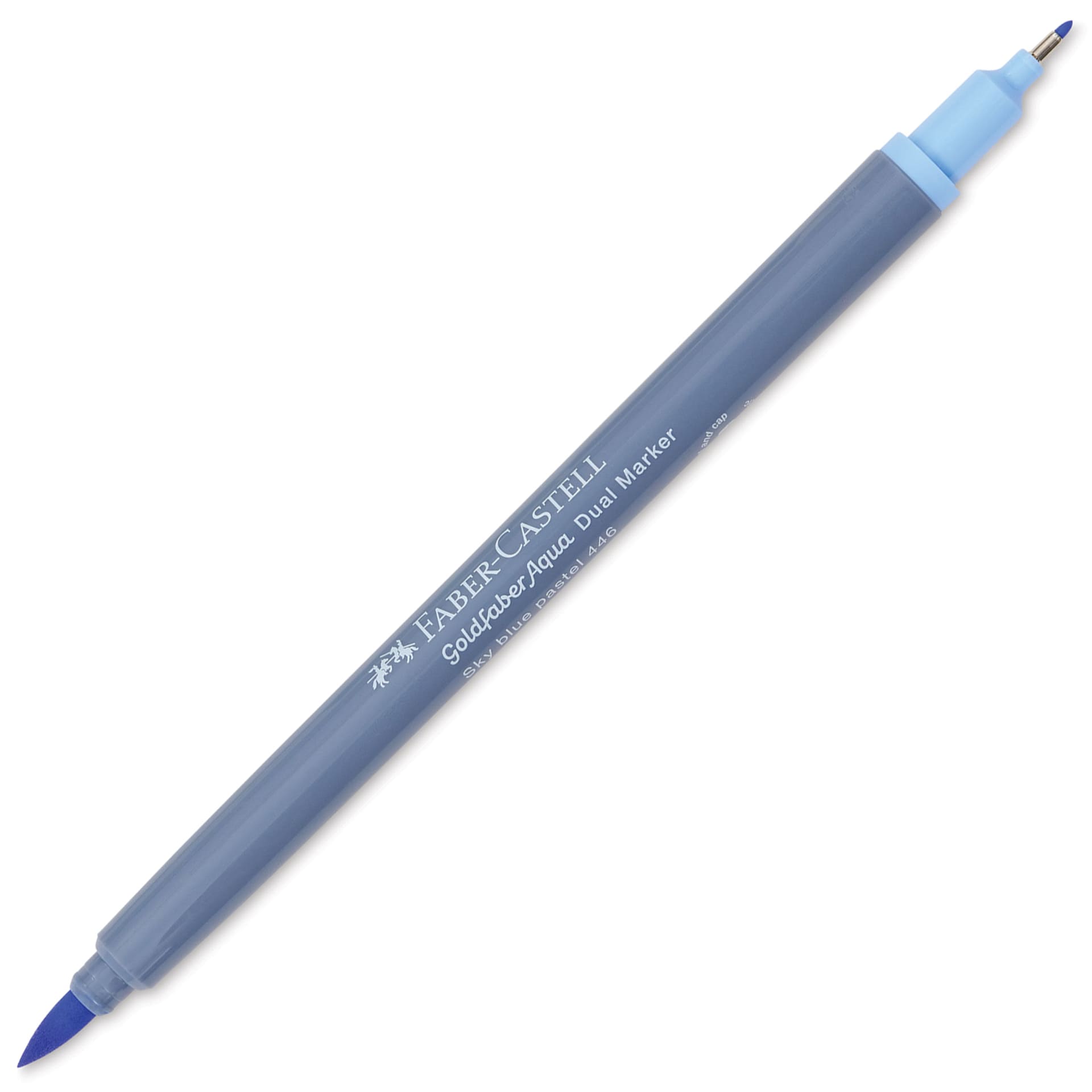 Faber-Castell Goldfaber Aqua Dual Marker - 446 Sky Blue Pastel (marker with caps removed)