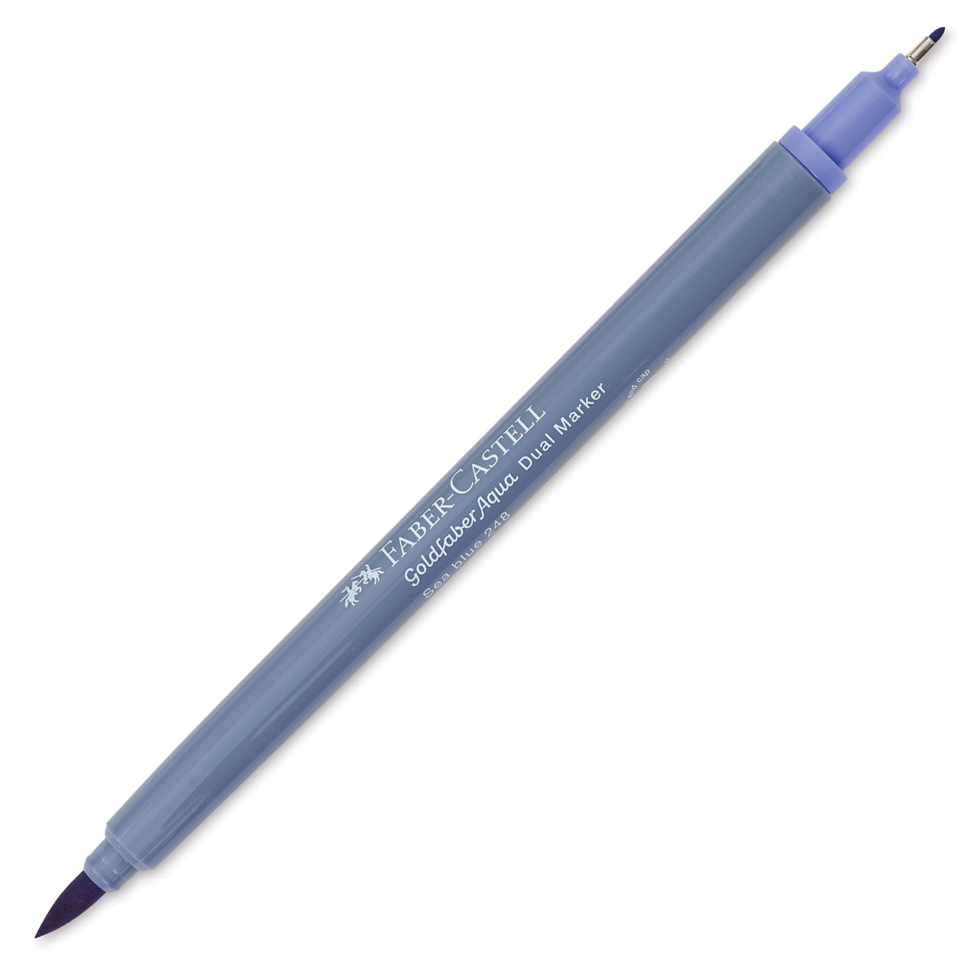 Faber-Castell Goldfaber Aqua Dual Marker - 248 Sea Blue (marker with caps removed)