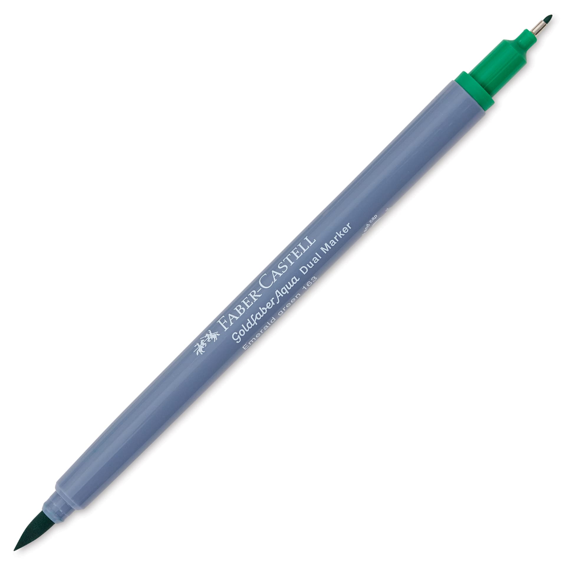 Faber-Castell Goldfaber Aqua Dual Marker - 163 Emerald Green (marker with caps removed)
