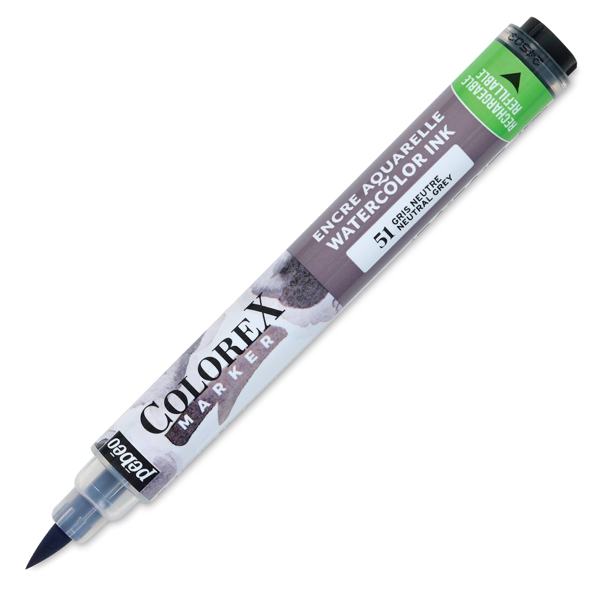 Pebeo Colorex Refillable Marker - Neutral Grey, cap off