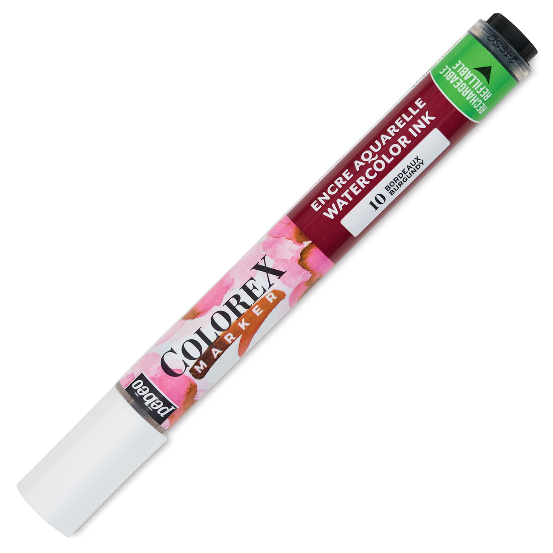 Pebeo Colorex Refillable Marker - Burgundy, cap on