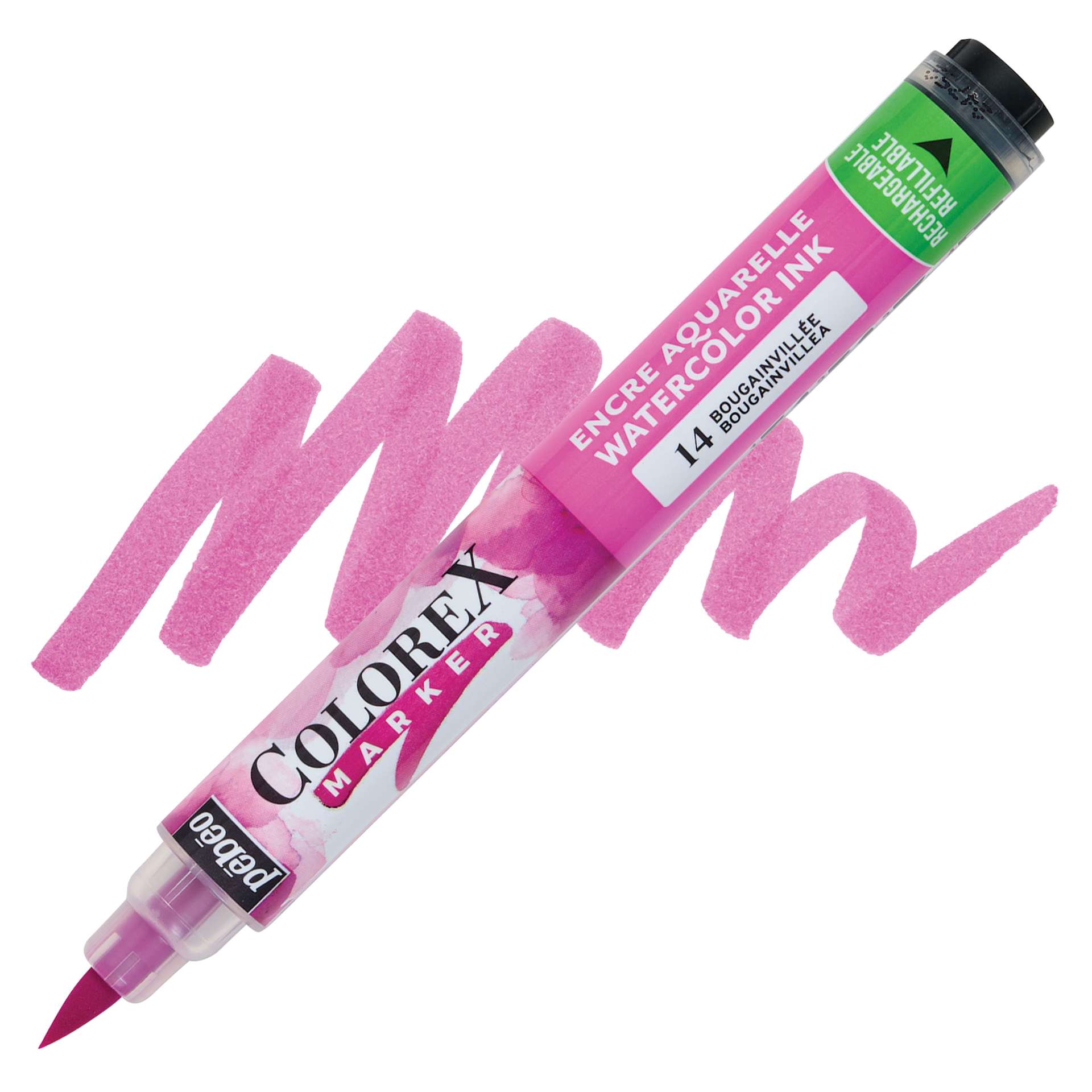Pebeo Colorex Refillable Marker - Bougainvillea marker and swatch