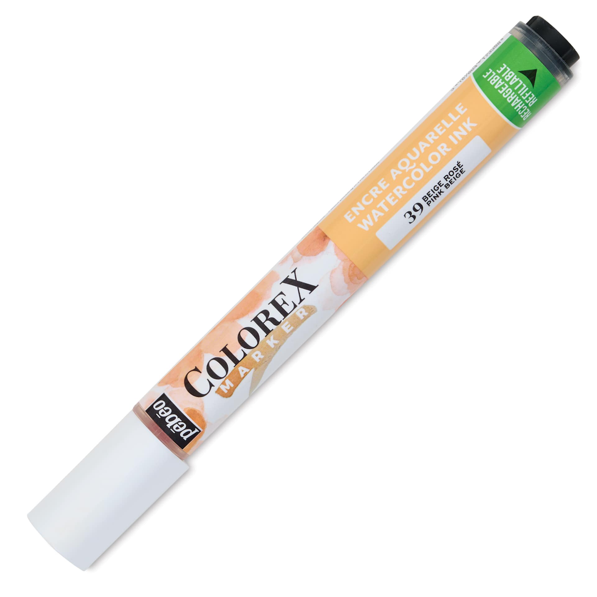 Pebeo Colorex Refillable Marker - Pink Beige, cap on