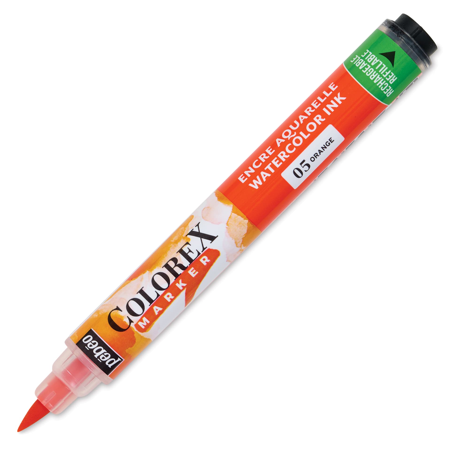 Pebeo Colorex Refillable Marker - Orange, cap off