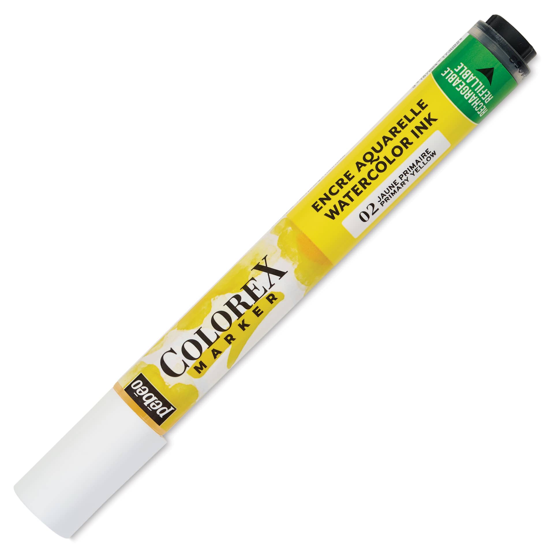 Pebeo Colorex Refillable Marker - Primary Yellow, cap on