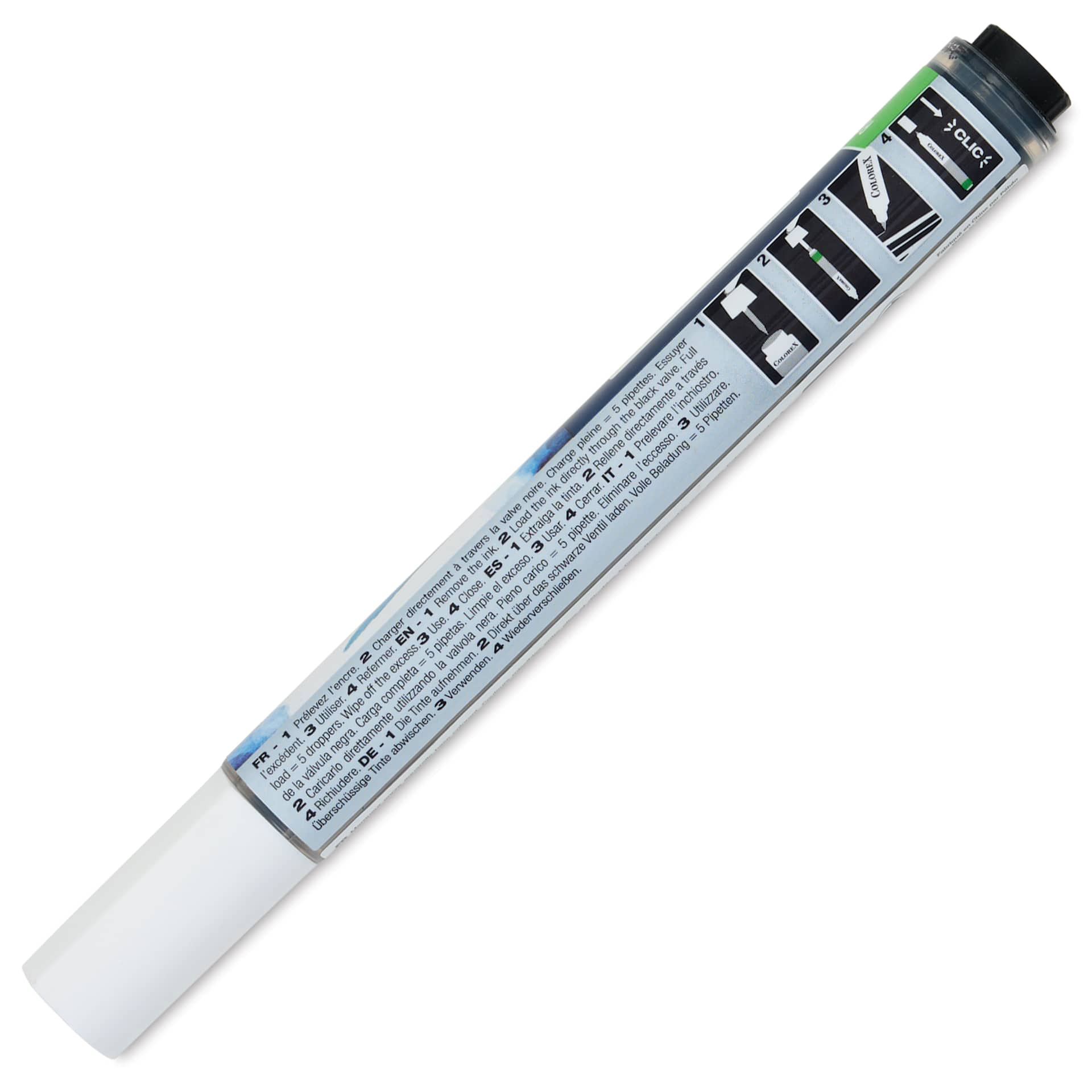 Pebeo Colorex Refillable Marker - Cosmos Blue, back of marker with cap on