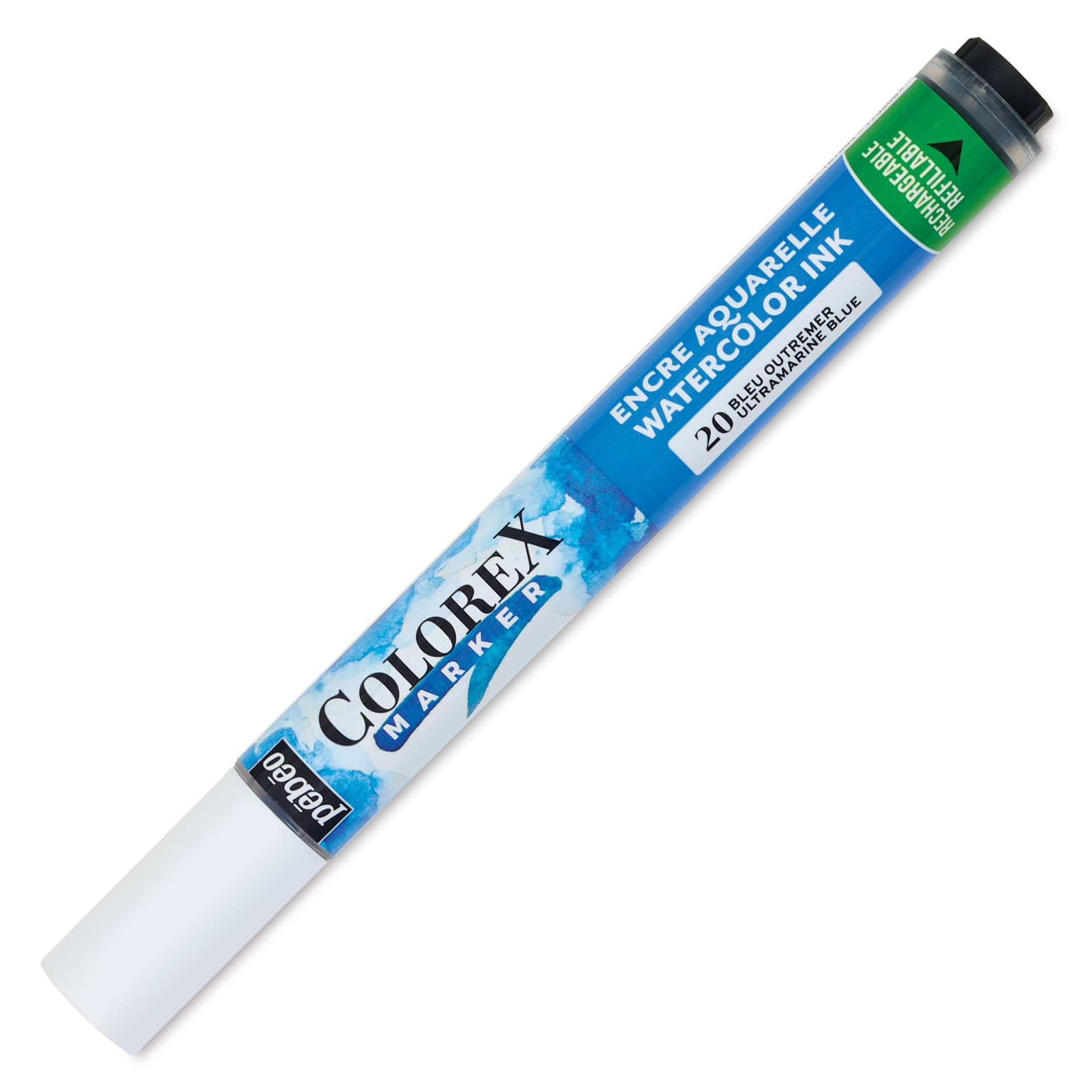 Pebeo Colorex Refillable Marker - Ultramarine Blue, cap on