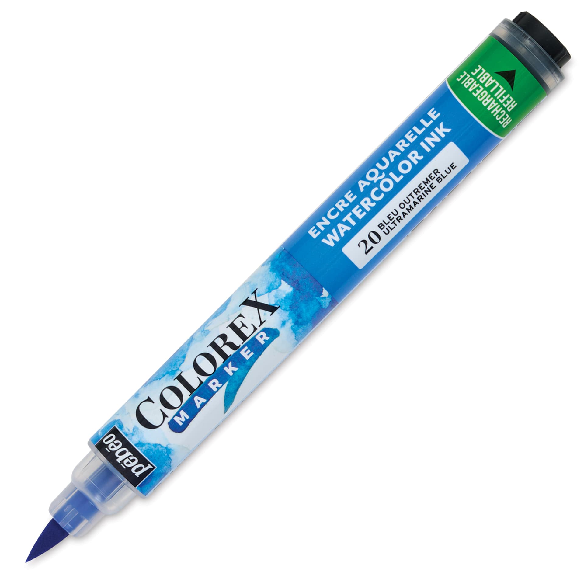 Pebeo Colorex Refillable Marker - Ultramarine Blue, cap off