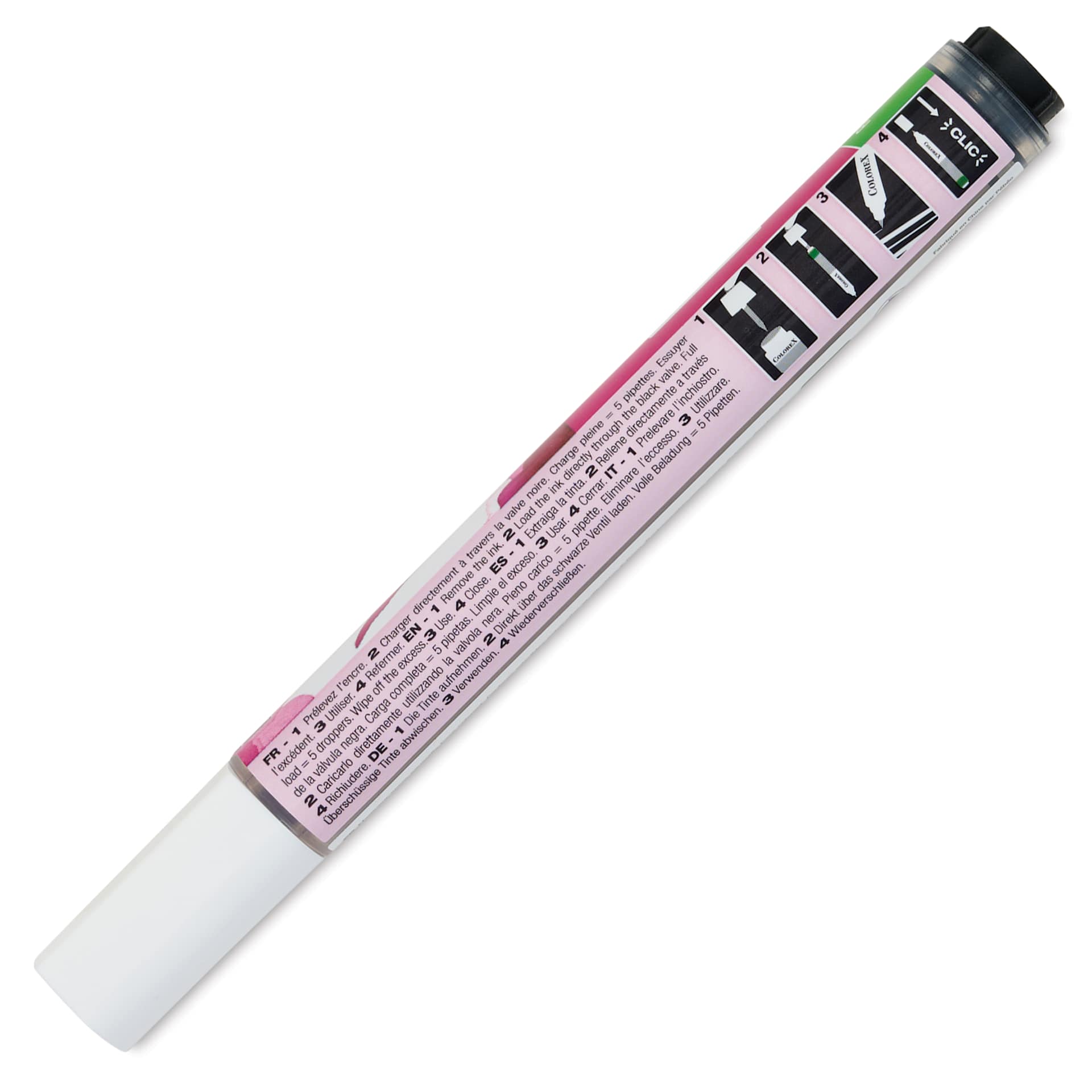 Pebeo Colorex Refillable Marker - Plum, back of marker with cap on